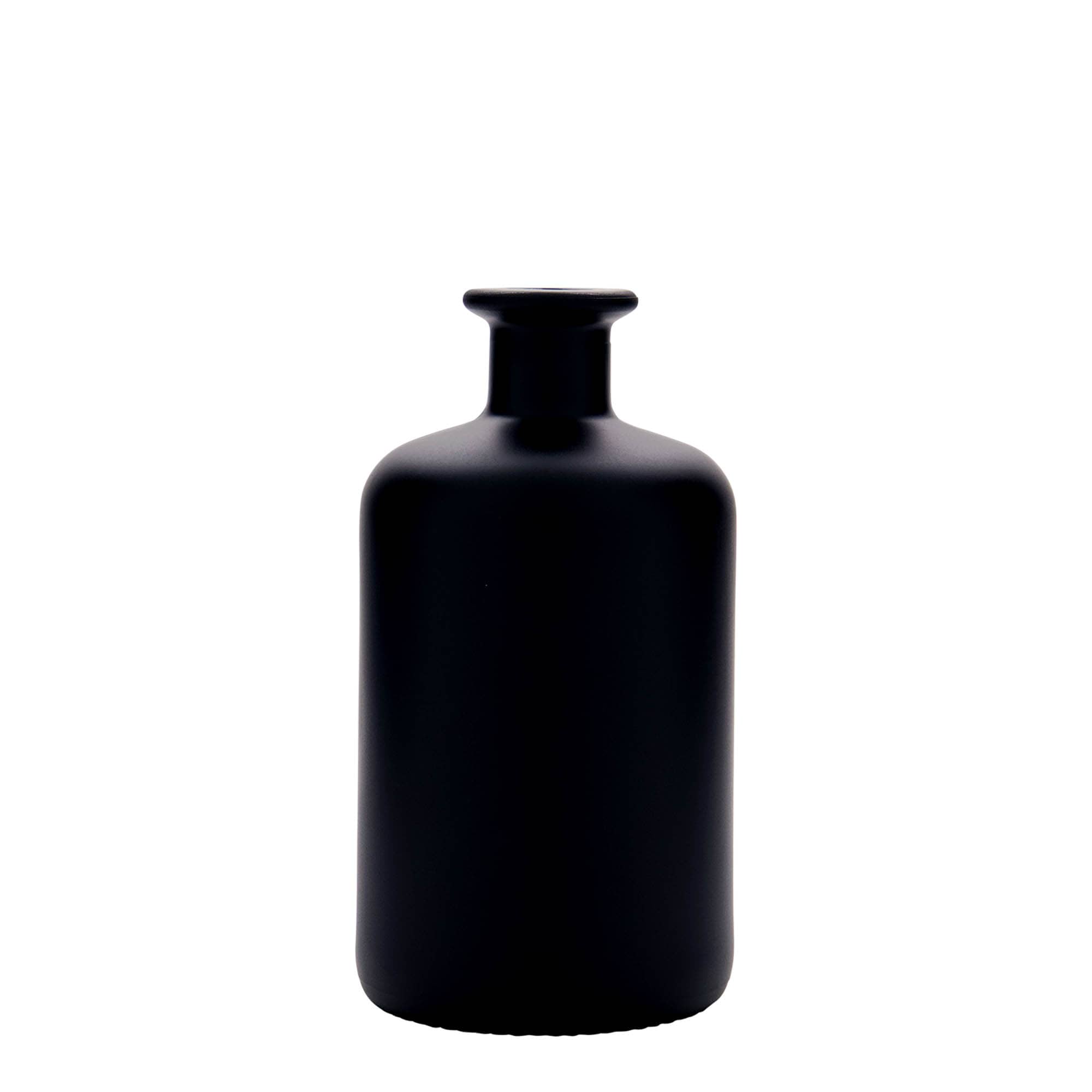 500 ml glazen apothekersfles, zwart, opening: kurk