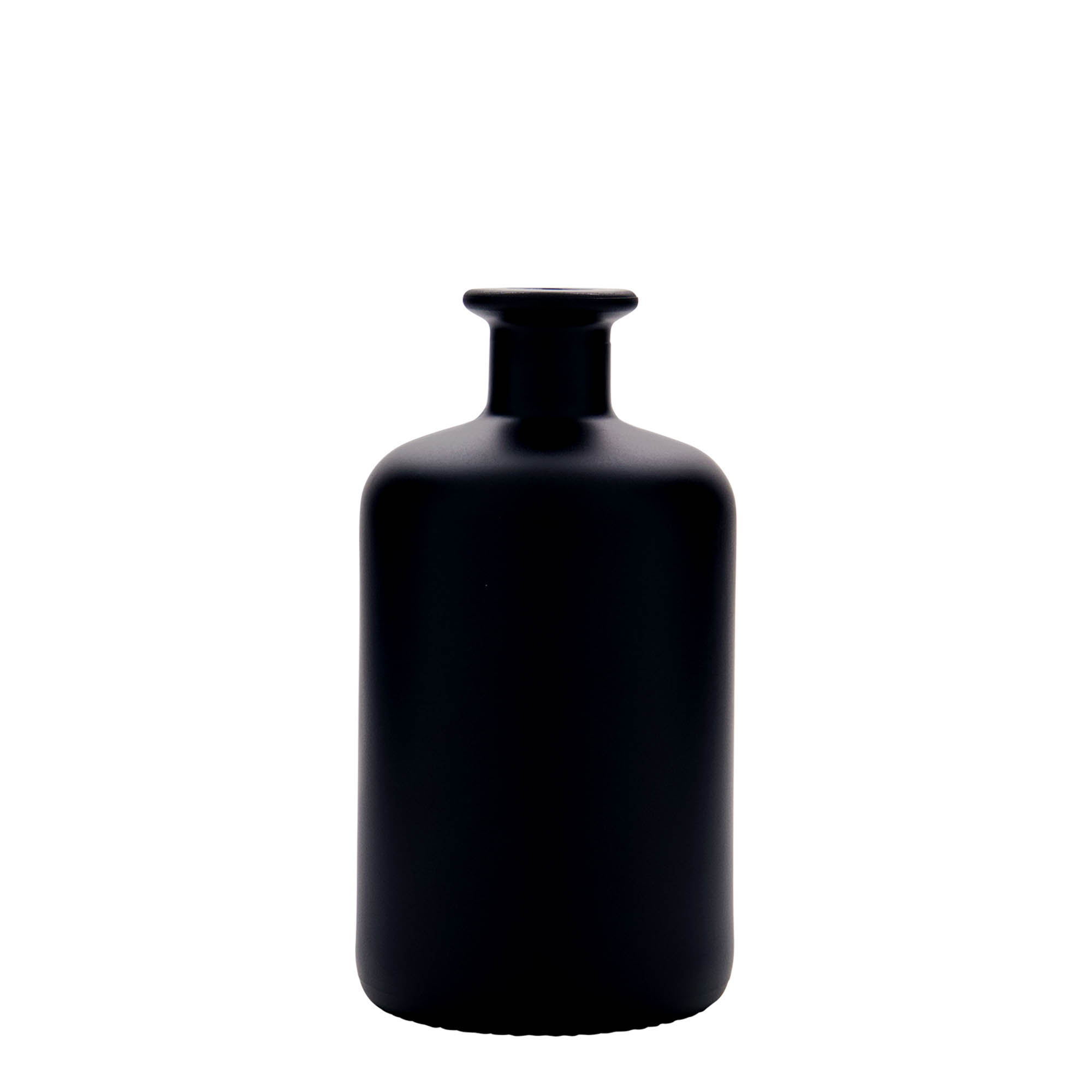 500 ml glazen apothekersfles, zwart, opening: kurk