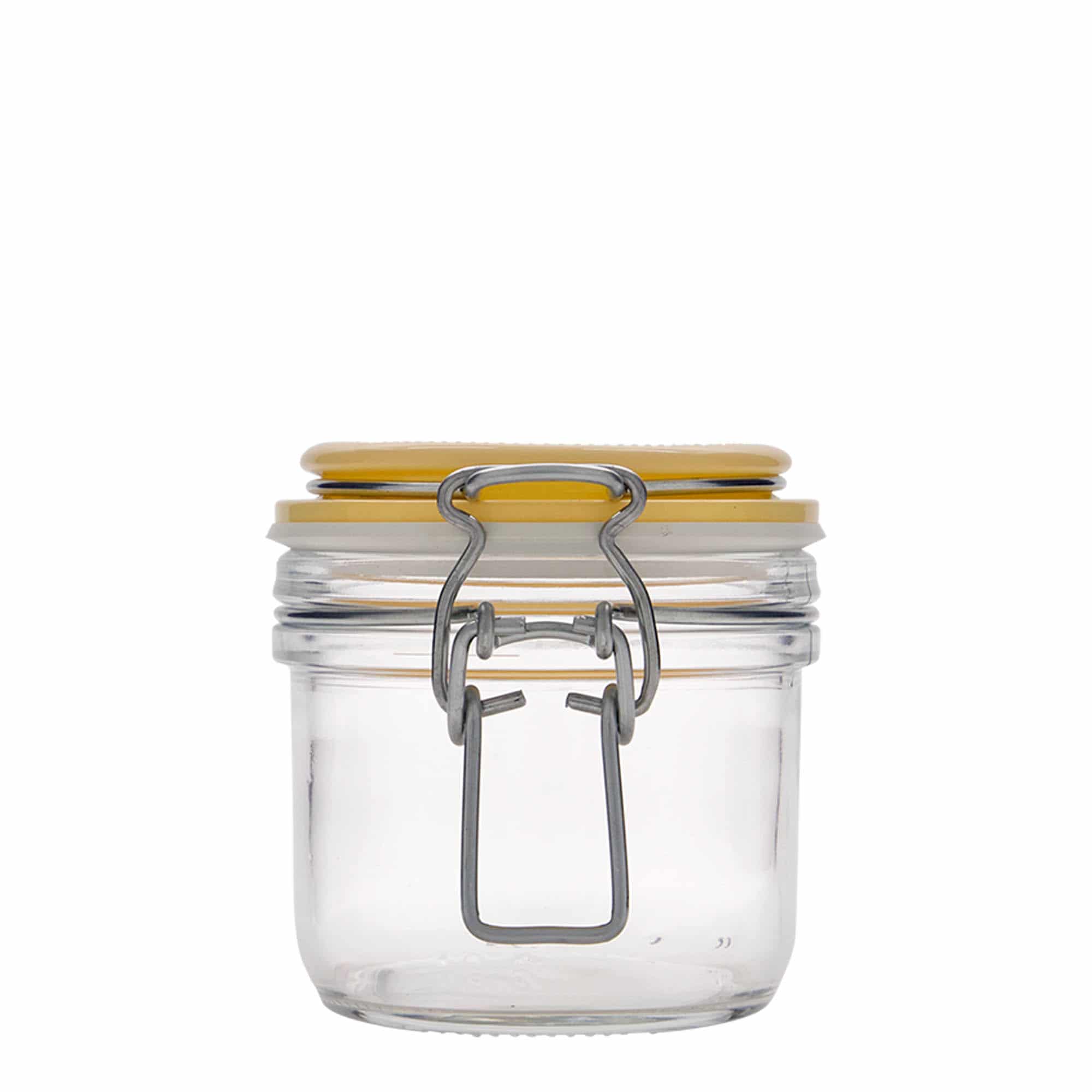 Pot met beugelsluiting 'Fido', 200 ml, geel, monding: beugelsluiting Pot met beugelsluiting 'Fido', 200 ml, geel, monding: beugelsluiting