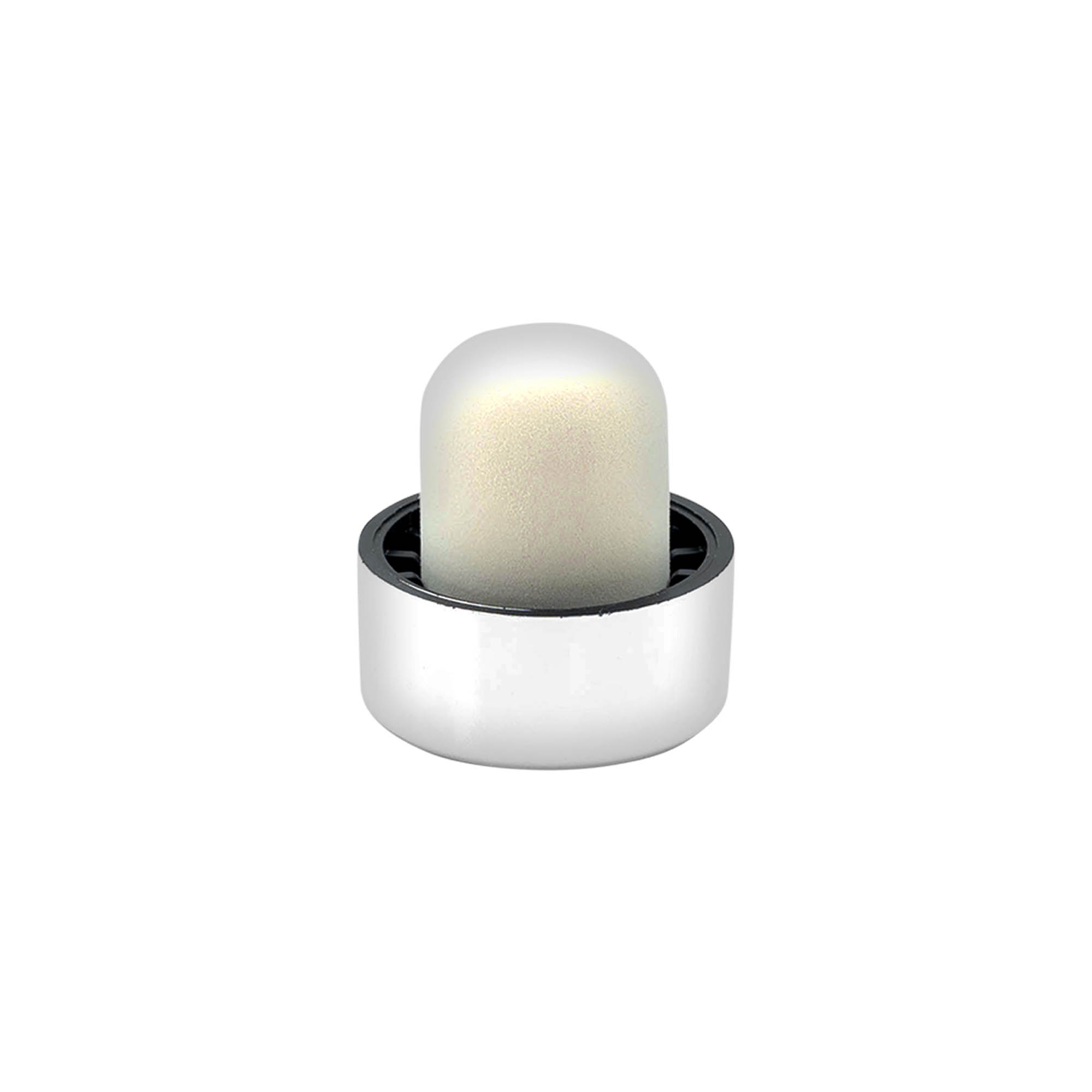 Handvatkurk 19 mm, kunststof, zilver, voor monding: kurk