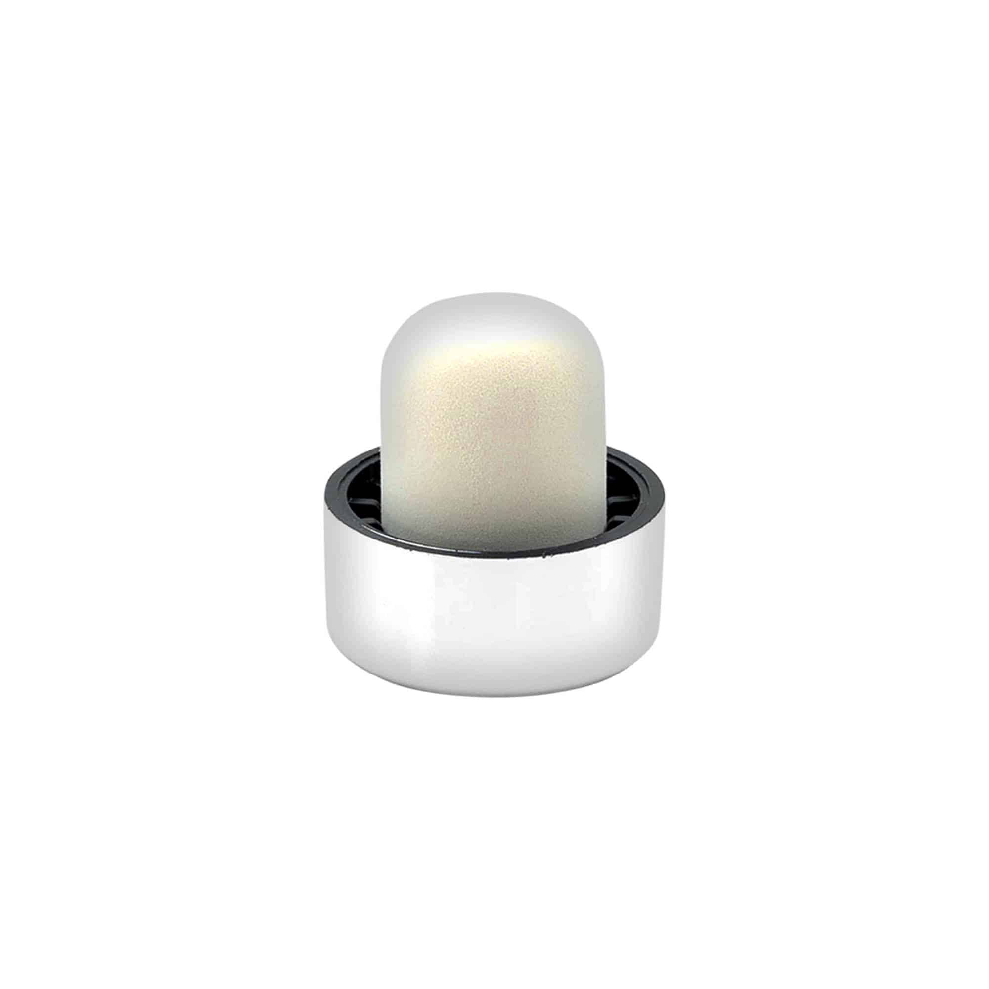 Handvatkurk 19 mm, kunststof, zilver, voor monding: kurk
