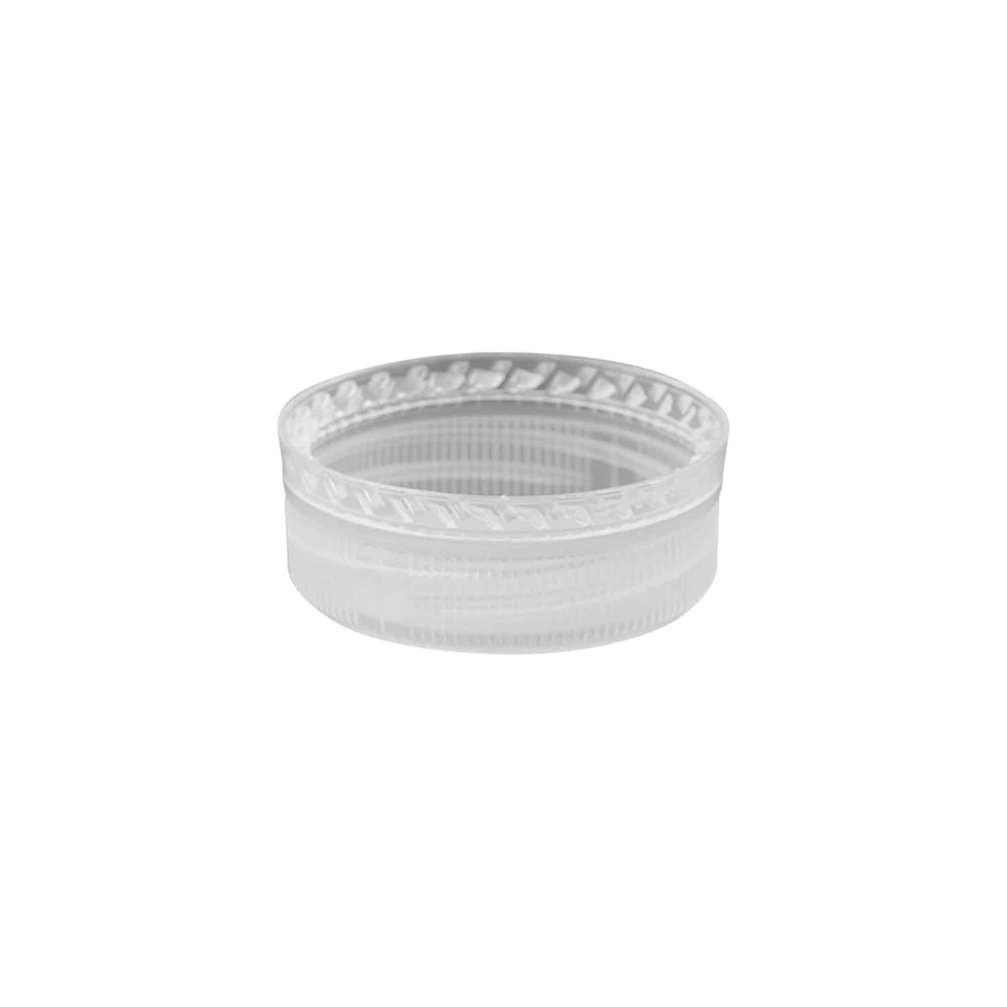 Schroefdop met dubbele startdraad, PE-kunststof, wit, voor mondstuk: PET 38 mm