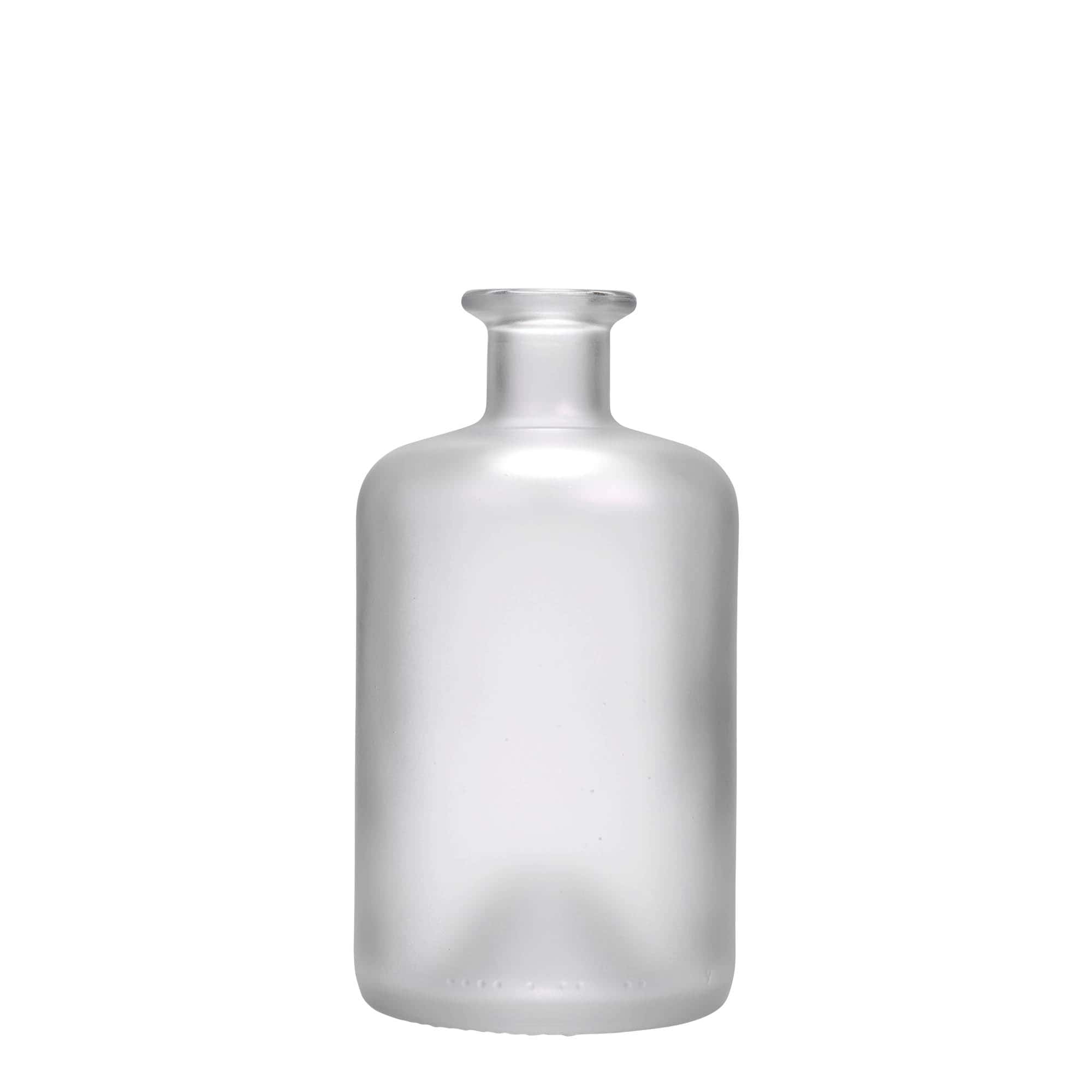 500 ml glazen apothekersfles, geëtst, opening: kurk