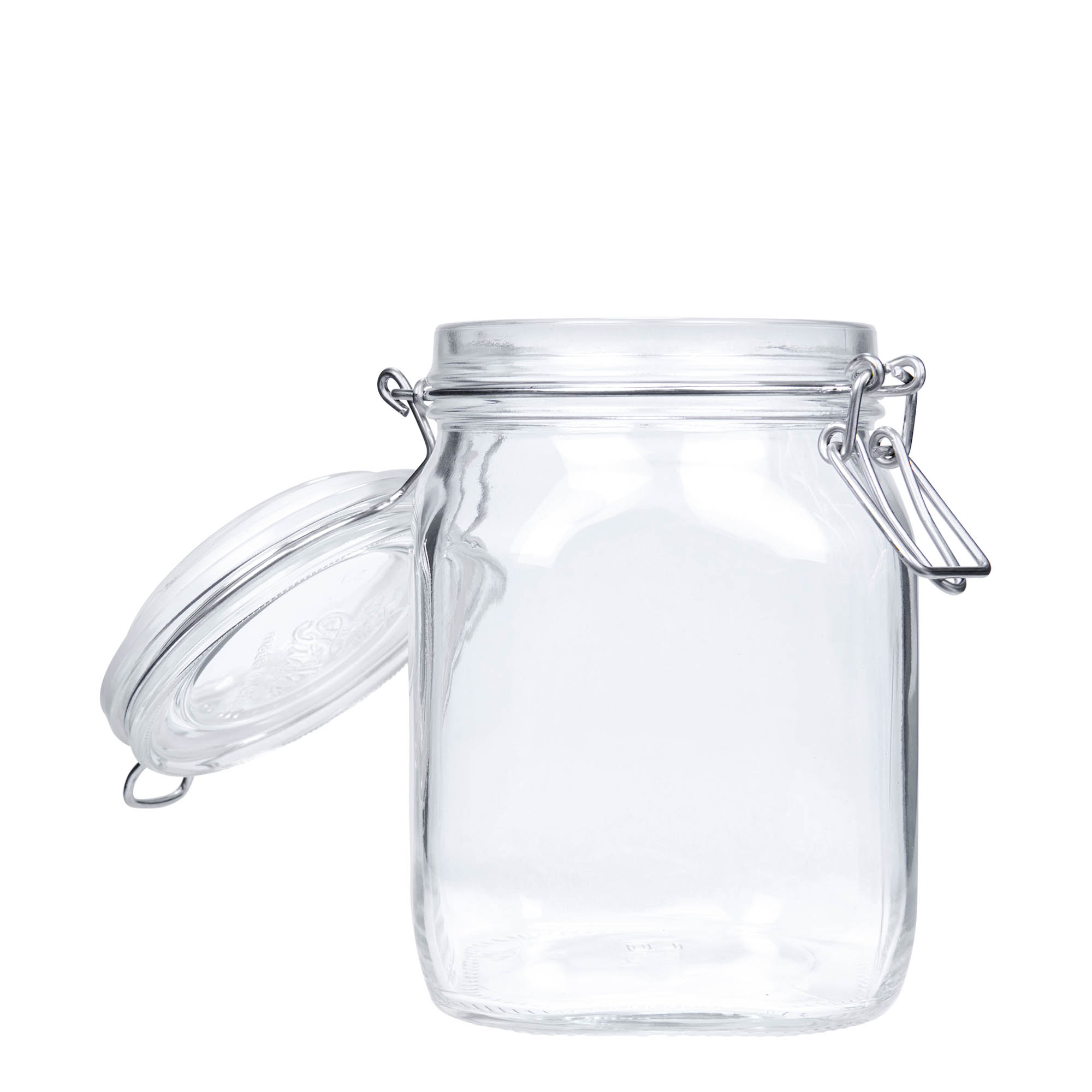 1.000 ml beugelfles 'Fido', vierkant, opening: beugelsluiting