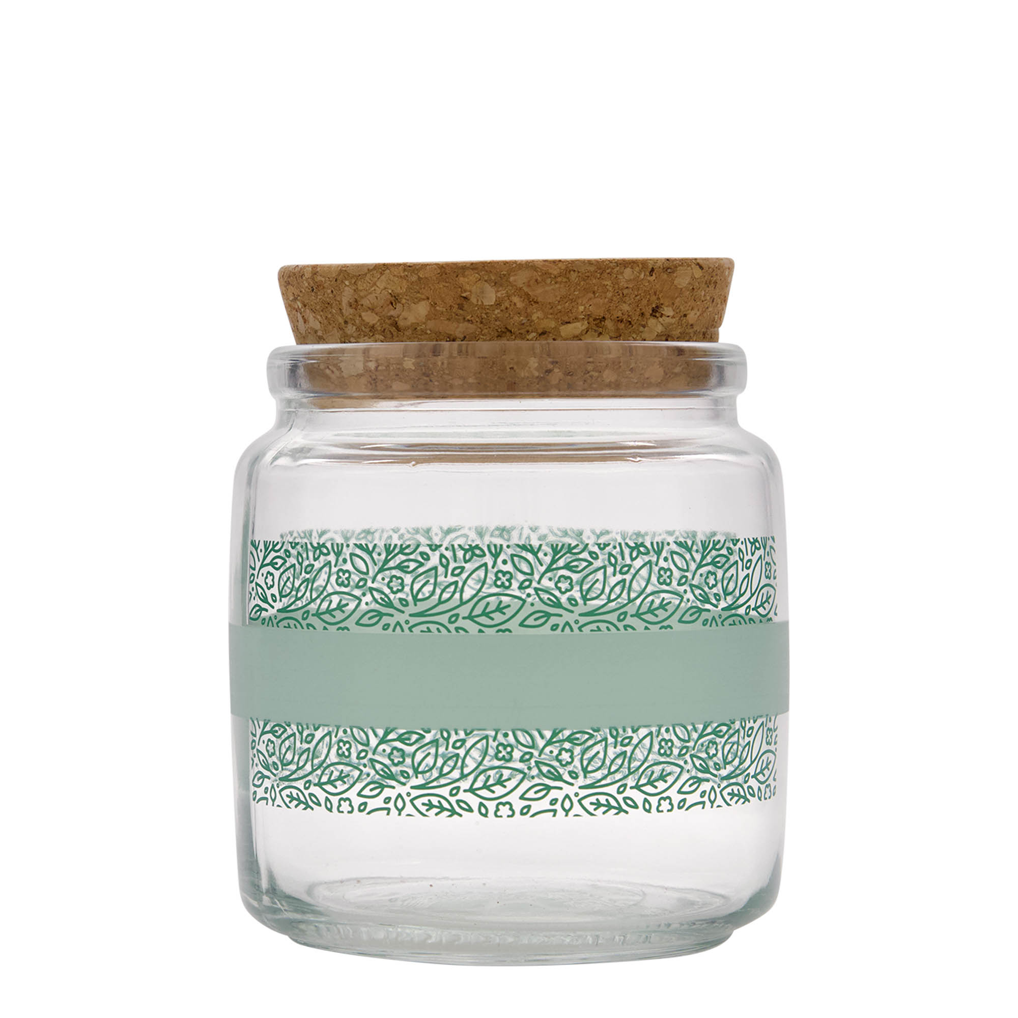 750 ml kurkglas 'Giara', motief: Naturalmente verde, mondstuk: kurk