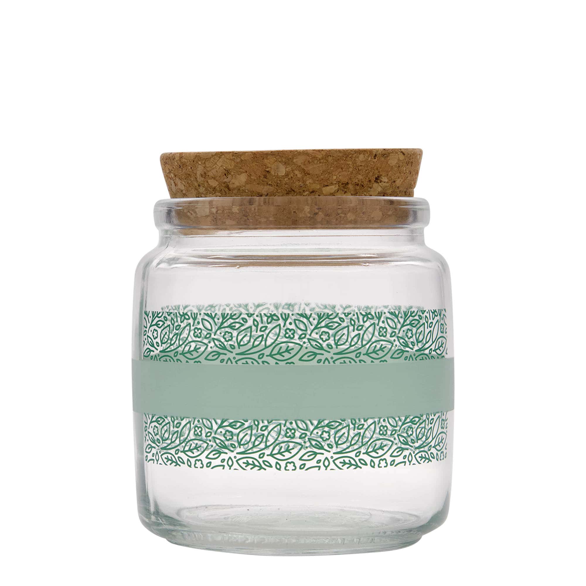 750 ml kurkglas 'Giara', motief: Naturalmente verde, mondstuk: kurk