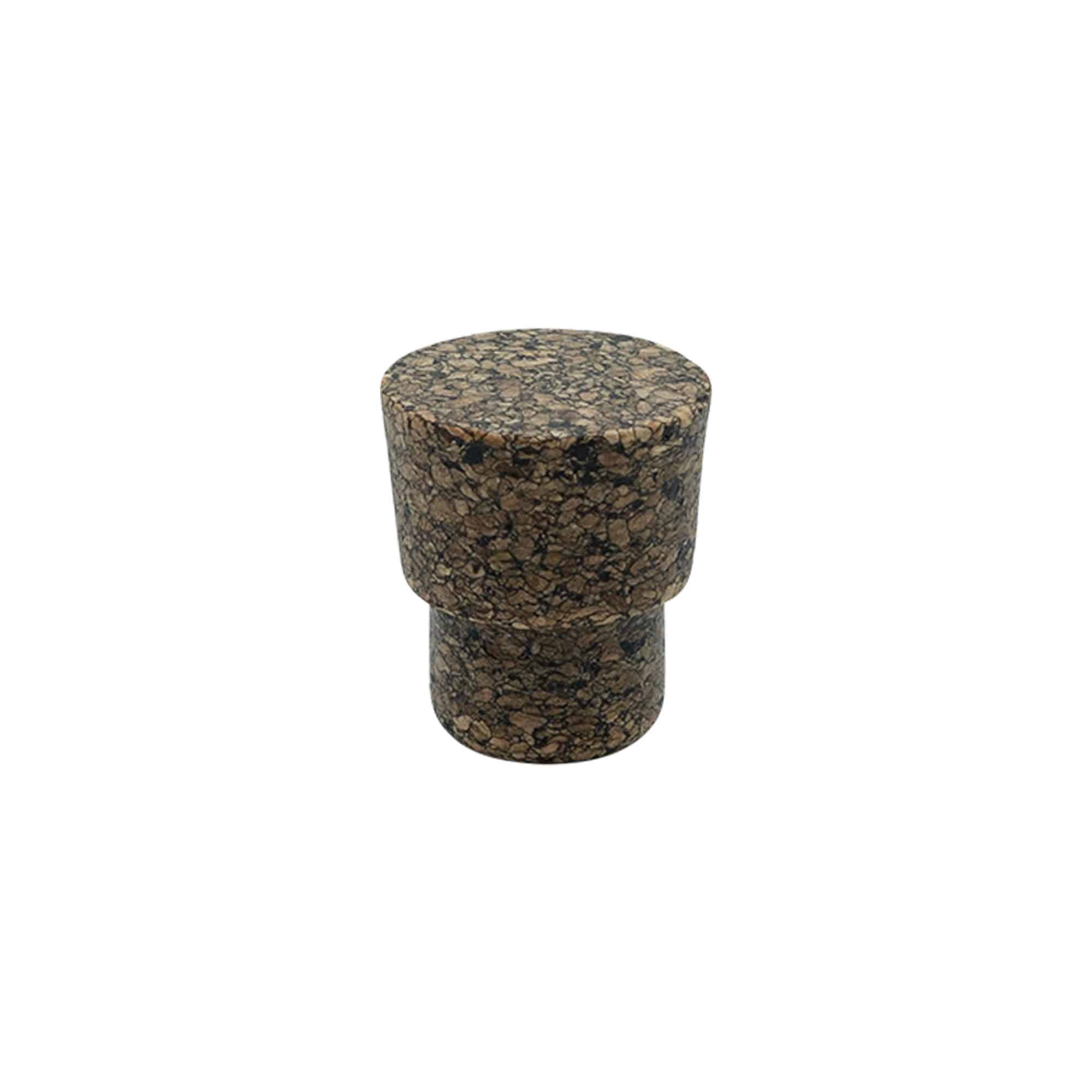 Handgreepkurk 'Cornice' 22,5 mm, Corkcoal, voor mondstuk: kurk
