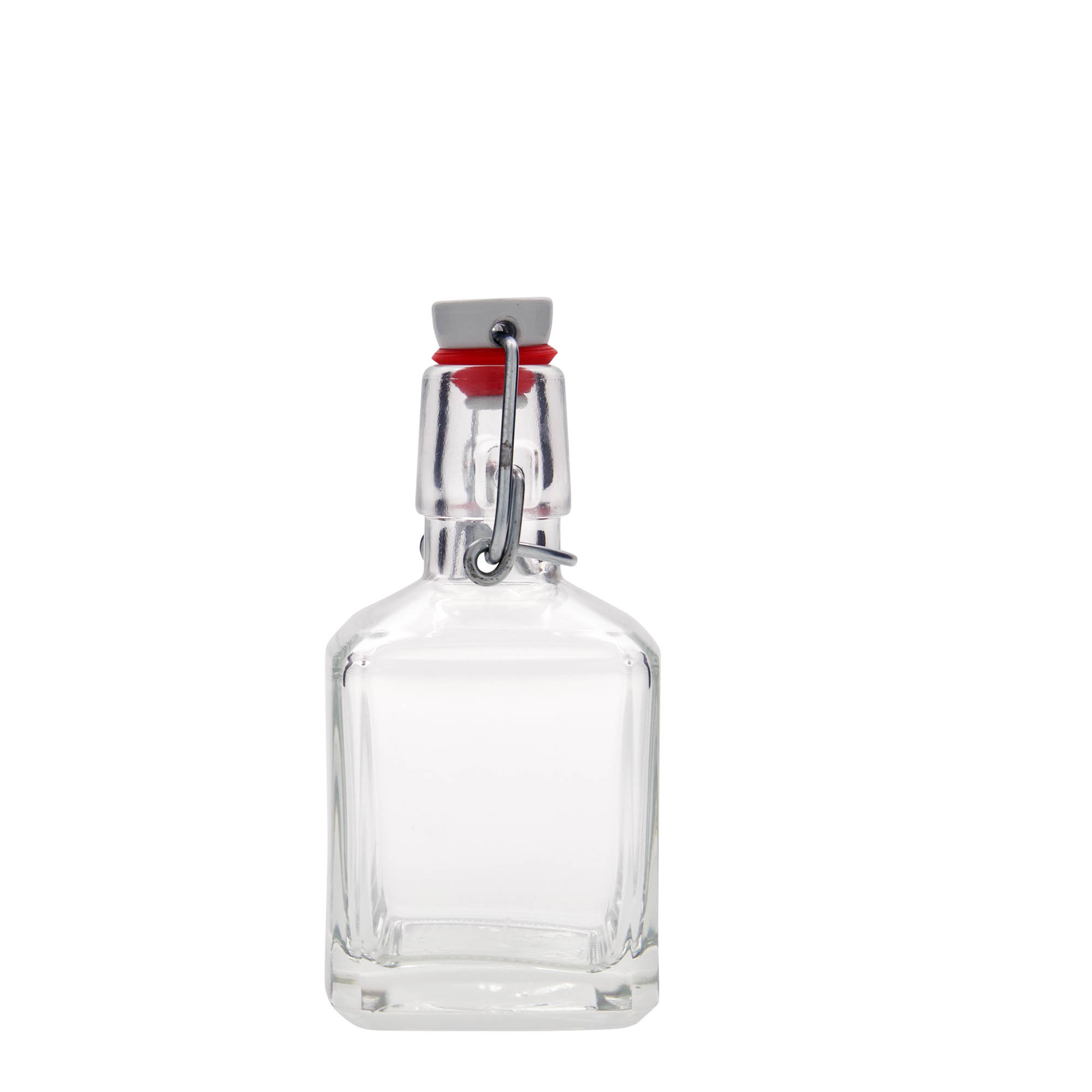 200 ml glazen fles 'Kubica', vierkant, opening: beugelverschluss