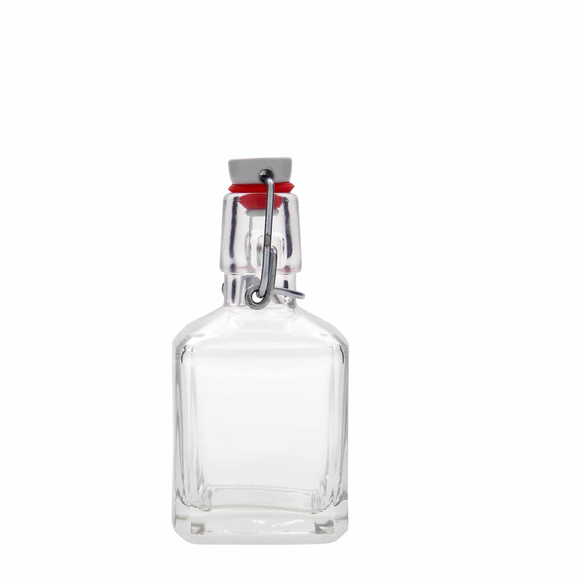 200 ml glazen fles 'Kubica', vierkant, opening: beugelverschluss