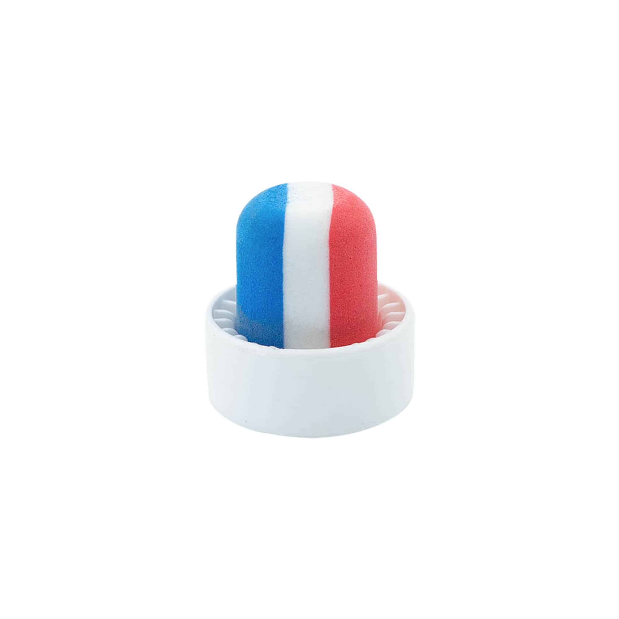 Dopkurk 'Frankrijk', 19 mm, kunststof, meerkleurig, voor monding: kurk