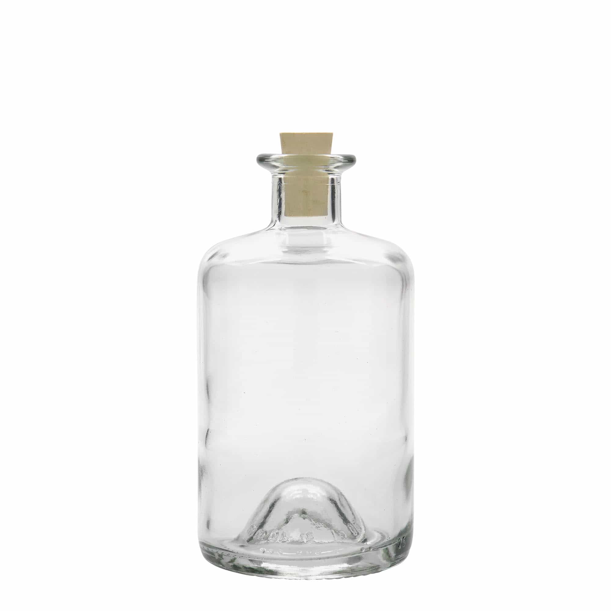 Glazen fles Apotheker, 500 ml, monding: kurk