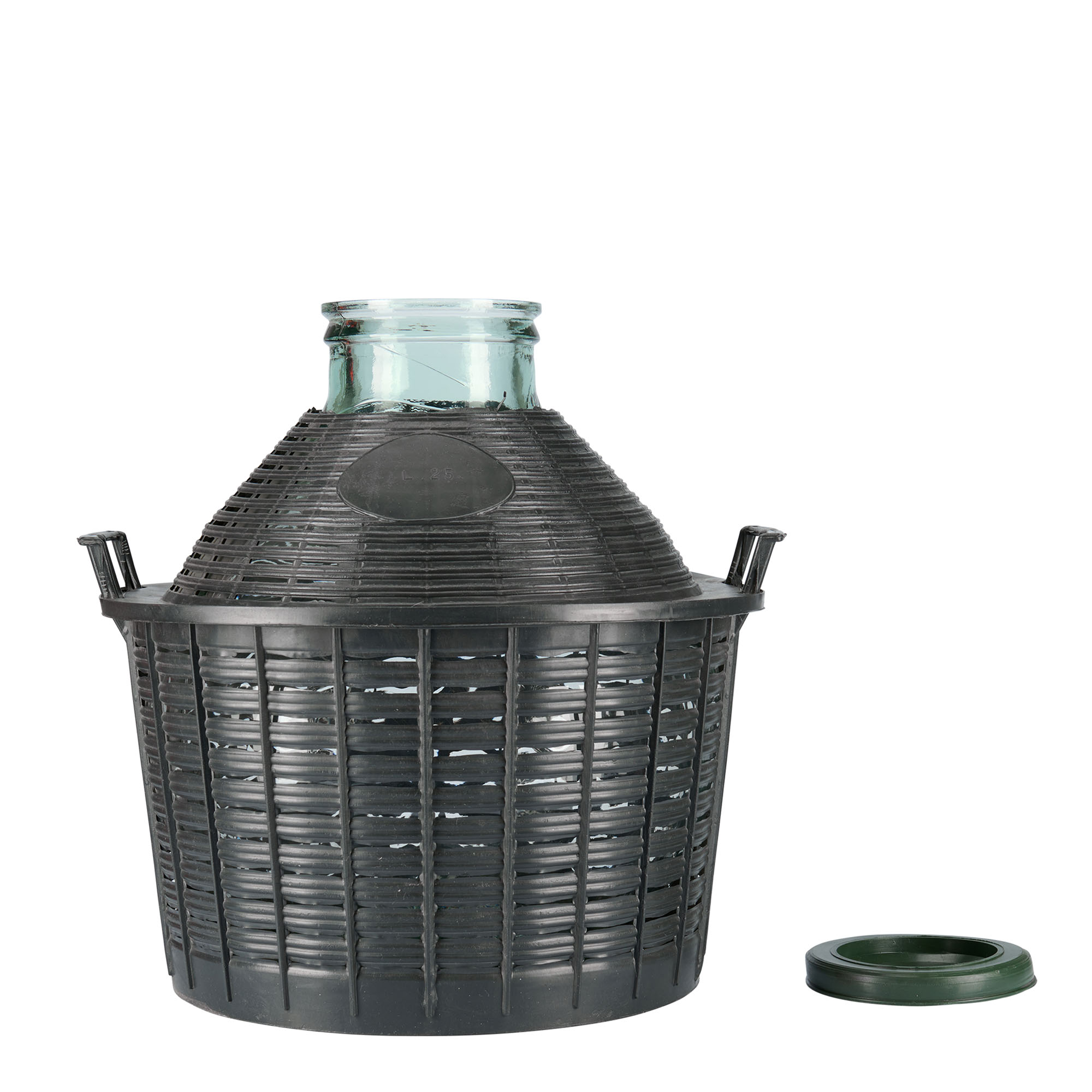 25 l ballonfles met brede hals, glas, opening: opzetdeksel 25 l ballonfles met brede hals, glas, opening: opzetdeksel