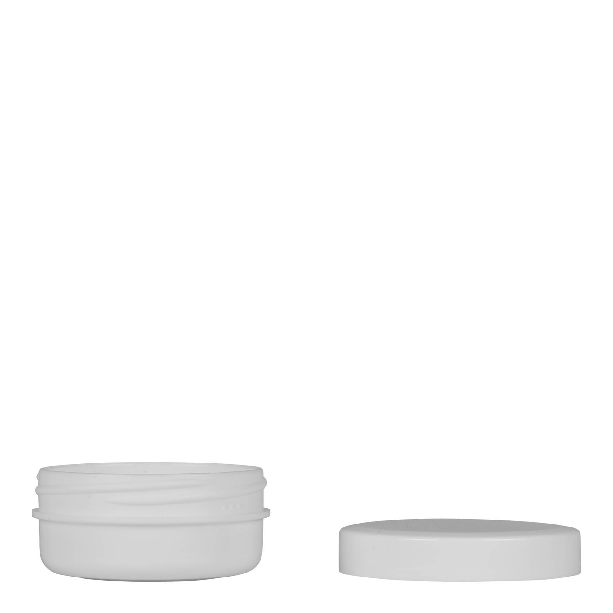 12 ml kunststofpotje 'White Line', PP, wit, opening: schroefdop