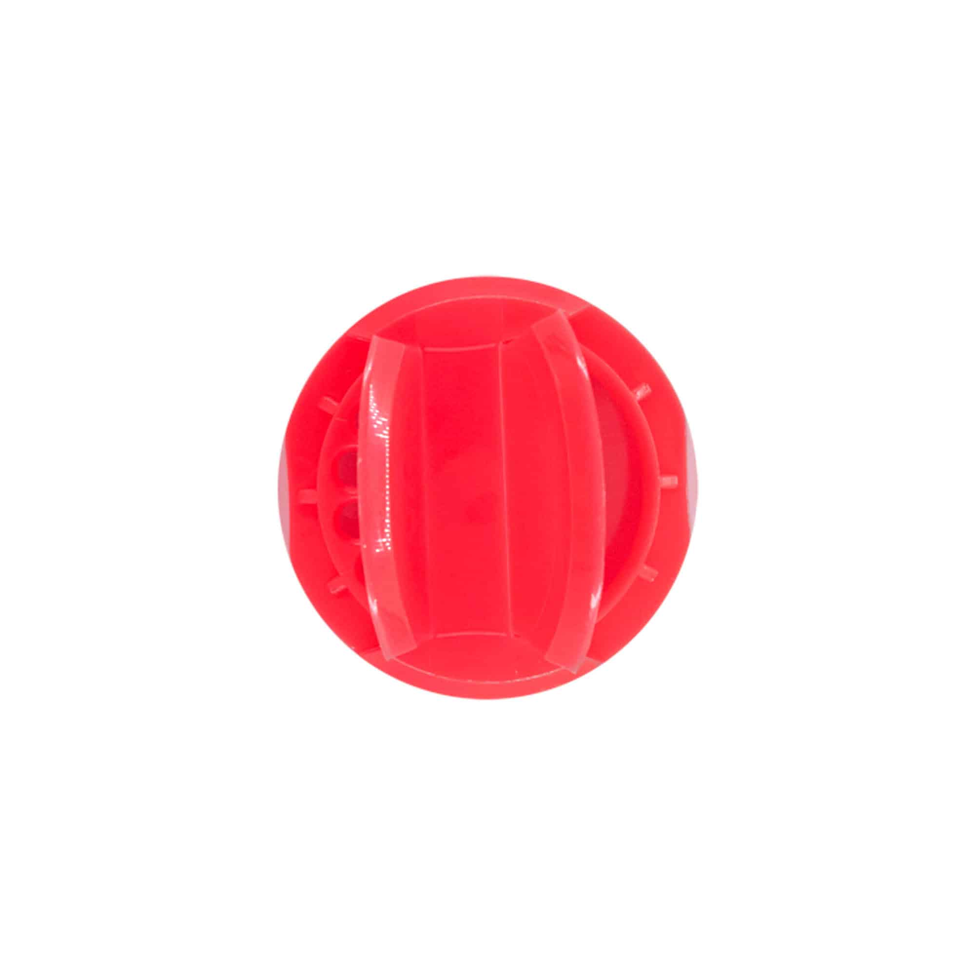 Sluiting kruidenpotje strooier, PP-kunststof, rood, voor monding: 38/400