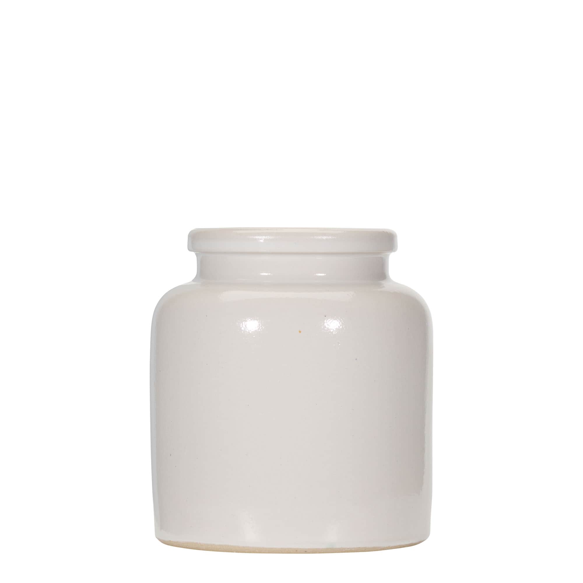 Steengoed pot, 270 ml, keramiek, wit, monding: stulpdeksel