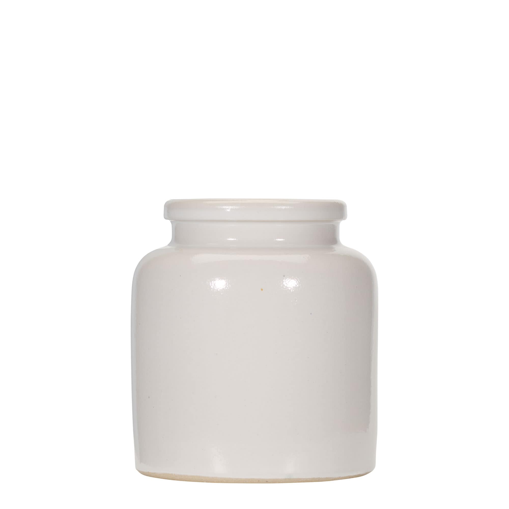 270 ml steengoedpot, keramiek, wit, opening: opzetdeksel