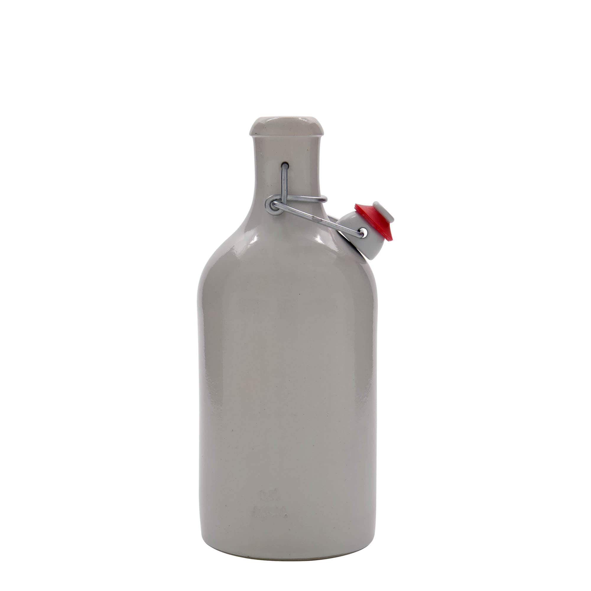 500 ml Tonkruik, steengoed, wit, monding: beugelsluiting