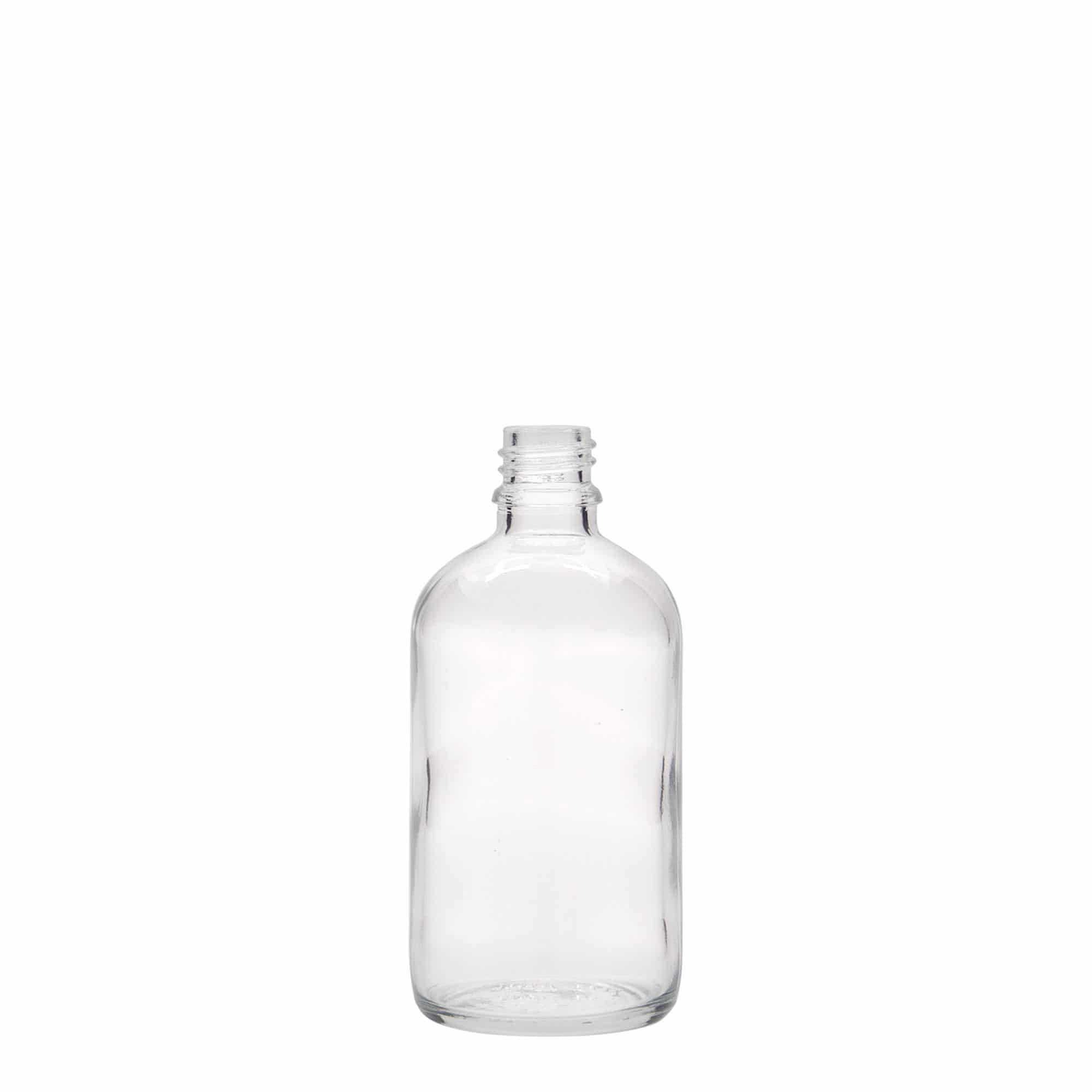 100 ml medicijnfles, glas, opening: DIN 18