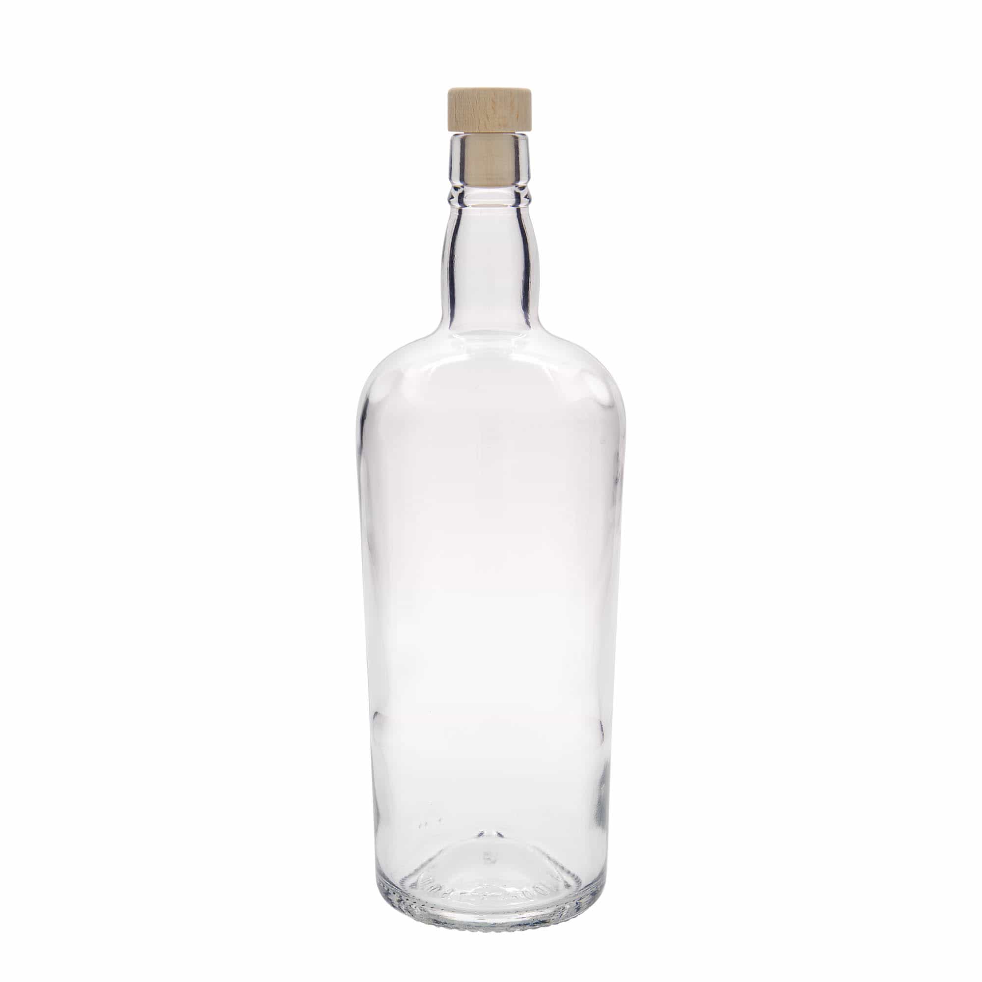 Glazen fles 'Edinburgh', 1000 ml, monding: kurk