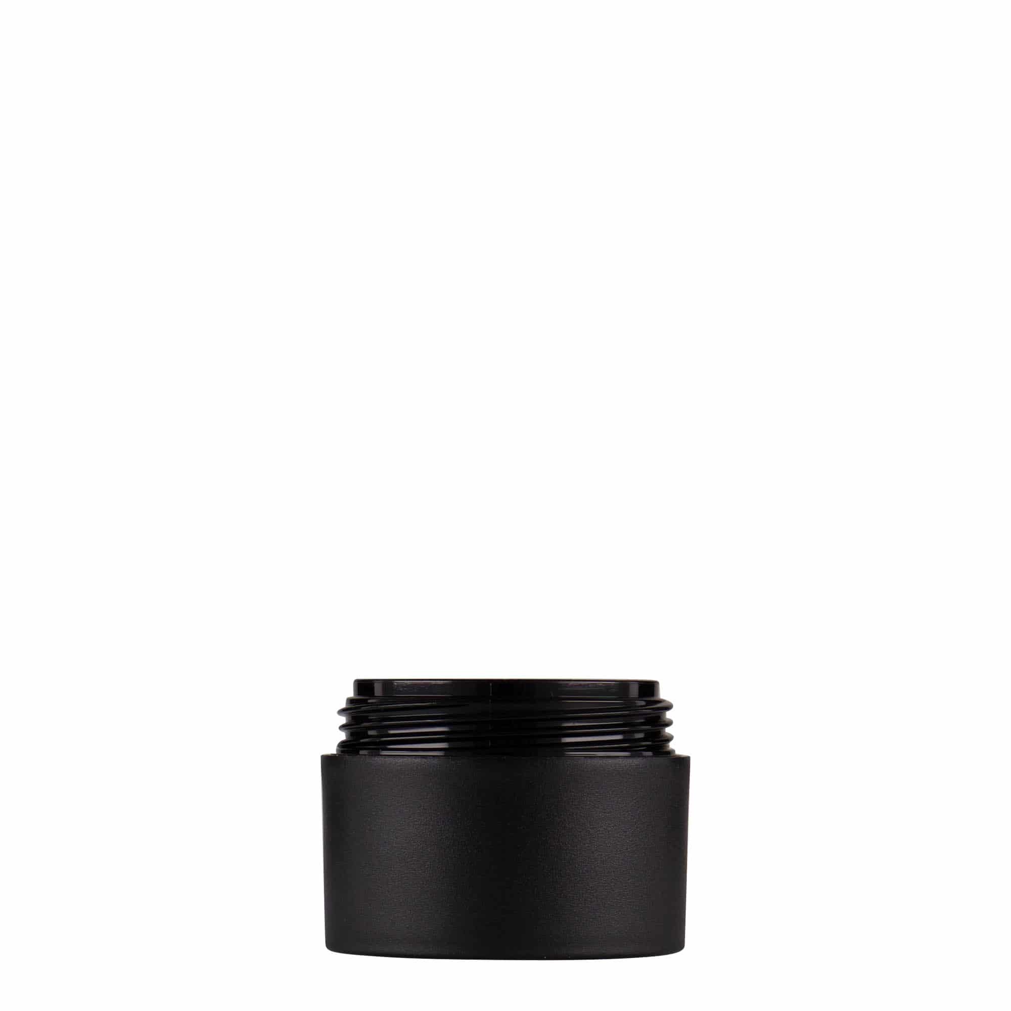 Plastic pot 'Antonella', 15 ml, PP, zwart, monding: schroefsluiting Plastic pot 'Antonella', 15 ml, PP, zwart, monding: schroefsluiting