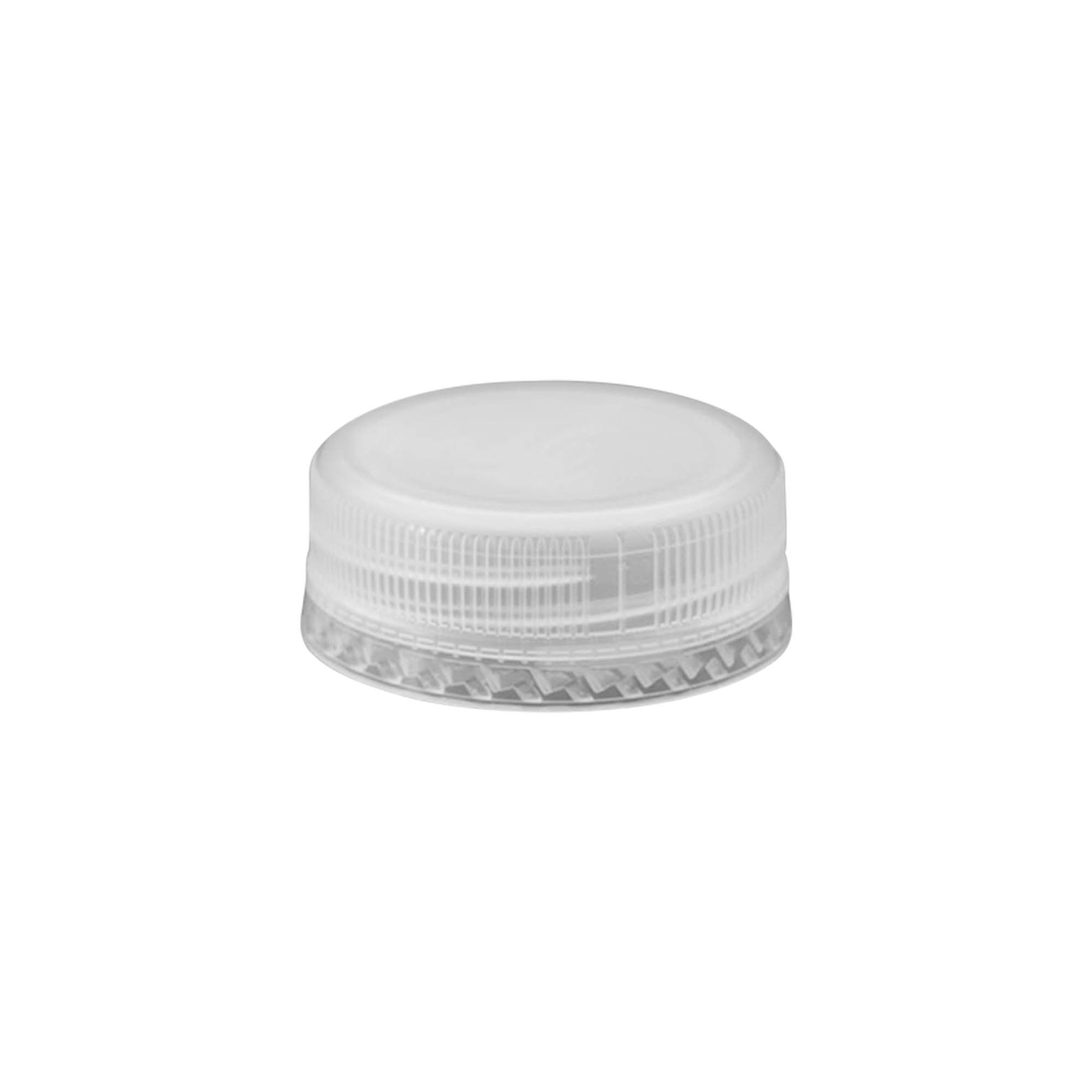 Schroefdop met dubbele startdraad, PE-kunststof, wit, voor opening: PET 38 mm Schroefdop met dubbele startdraad, PE-kunststof, wit, voor opening: PET 38 mm