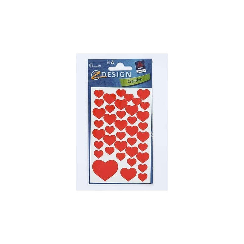 Zweckform Stickers 'Hartjes', papier, rood