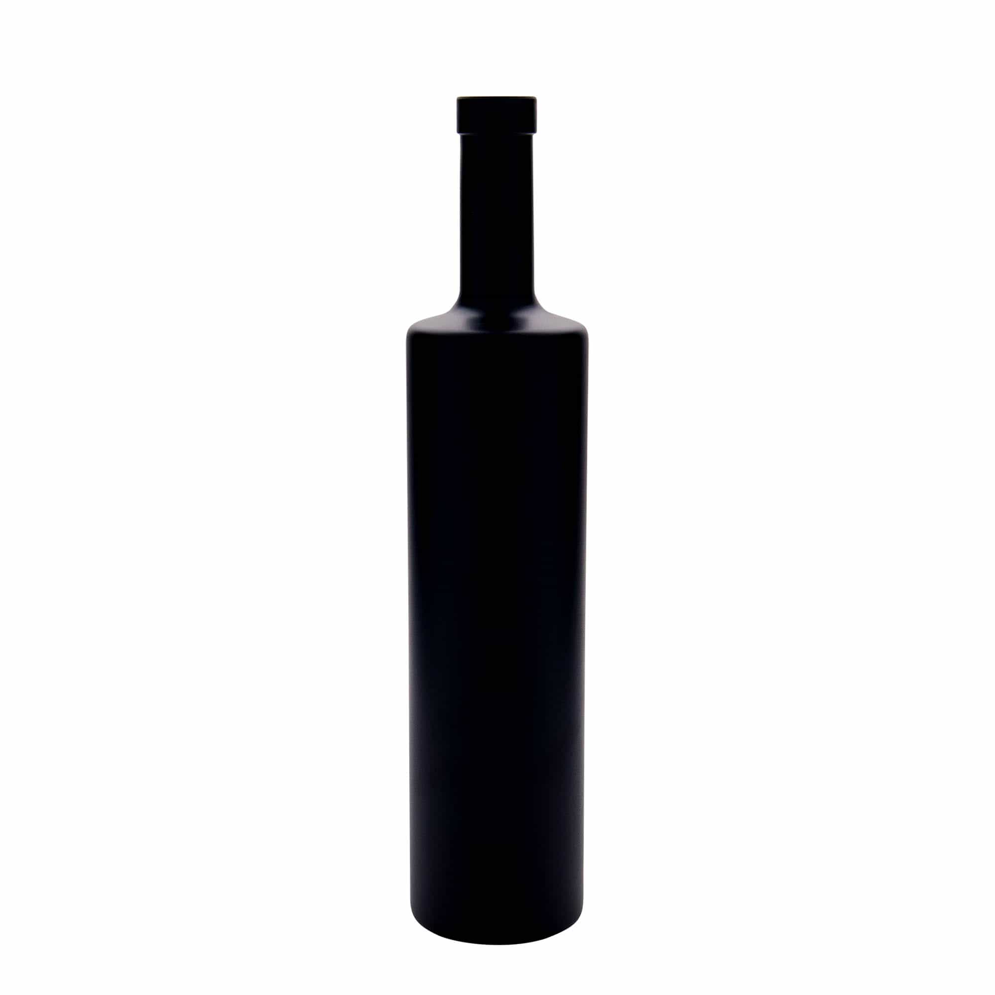 700 ml glazen fles 'Centurio', zwart, opening: kurk