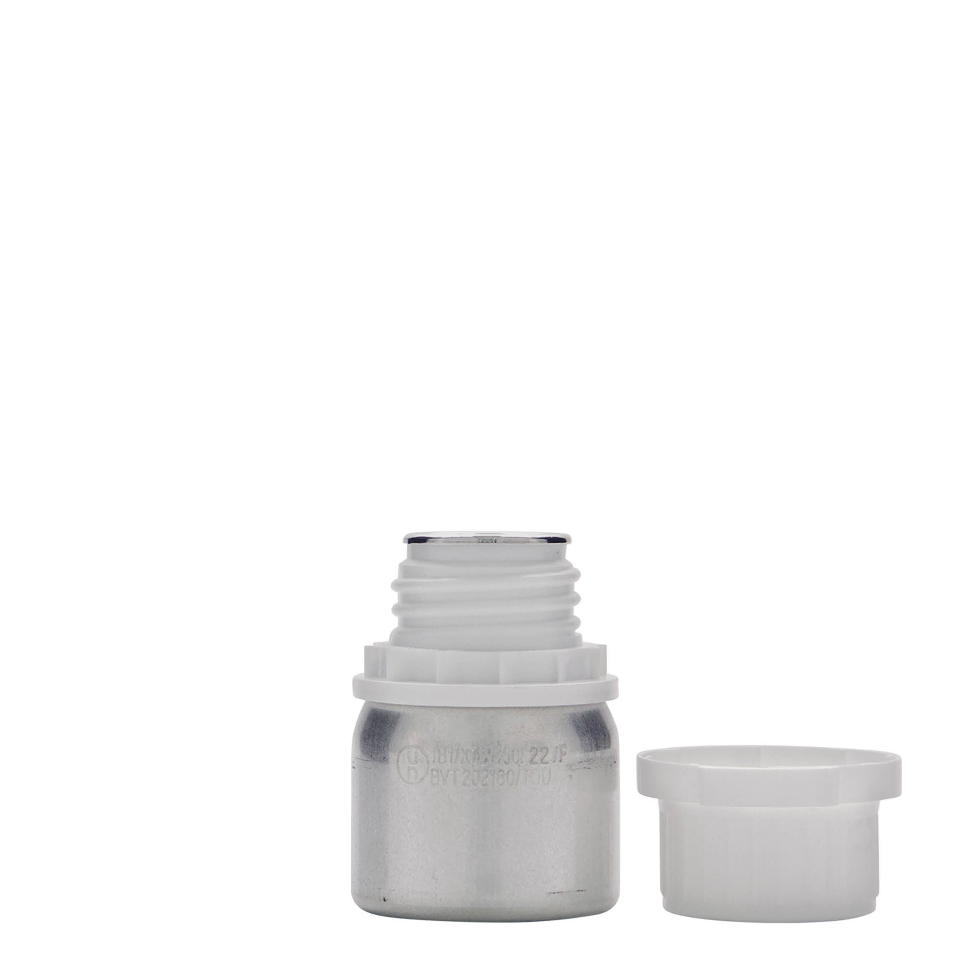 50 ml aluminiumfles, metaal, zilver, opening: DIN 32