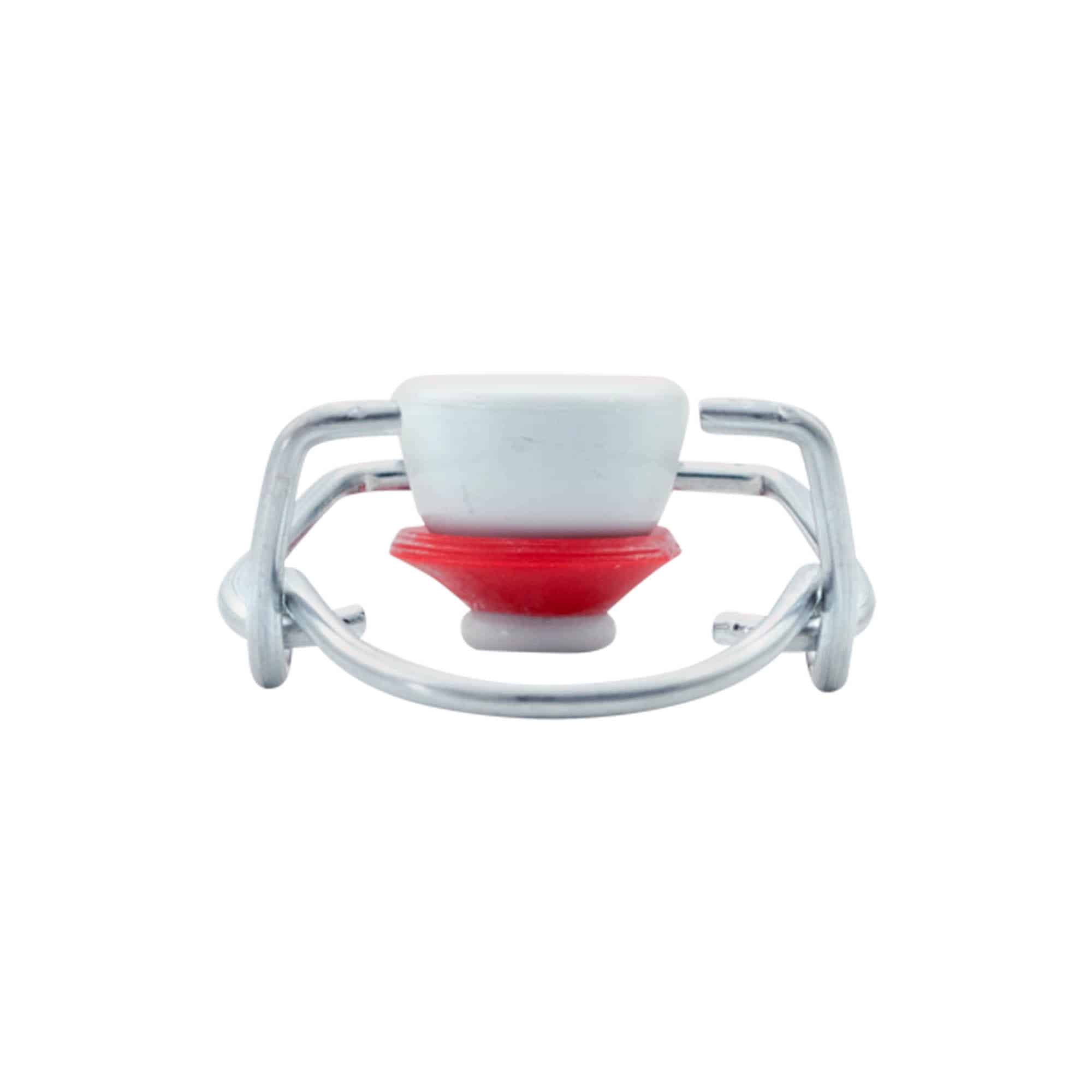Beugelsluiting standaard, kunststof, rood-wit