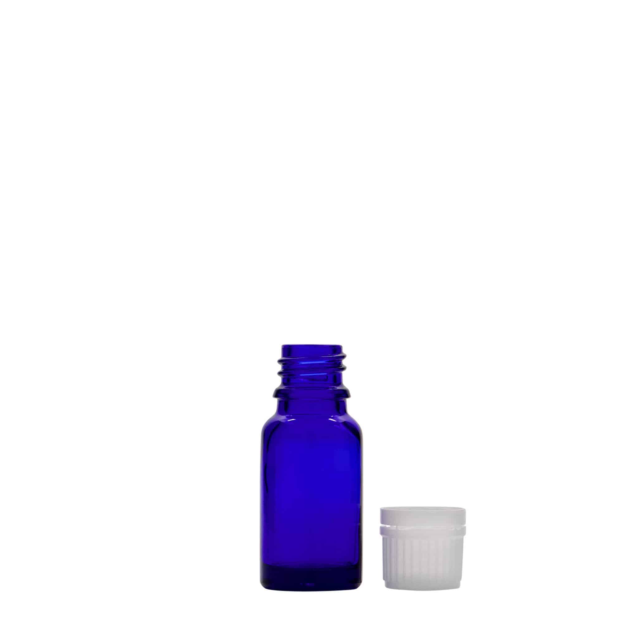 10 ml medicijnflesje, glas, koningsblauw, opening: DIN 18
