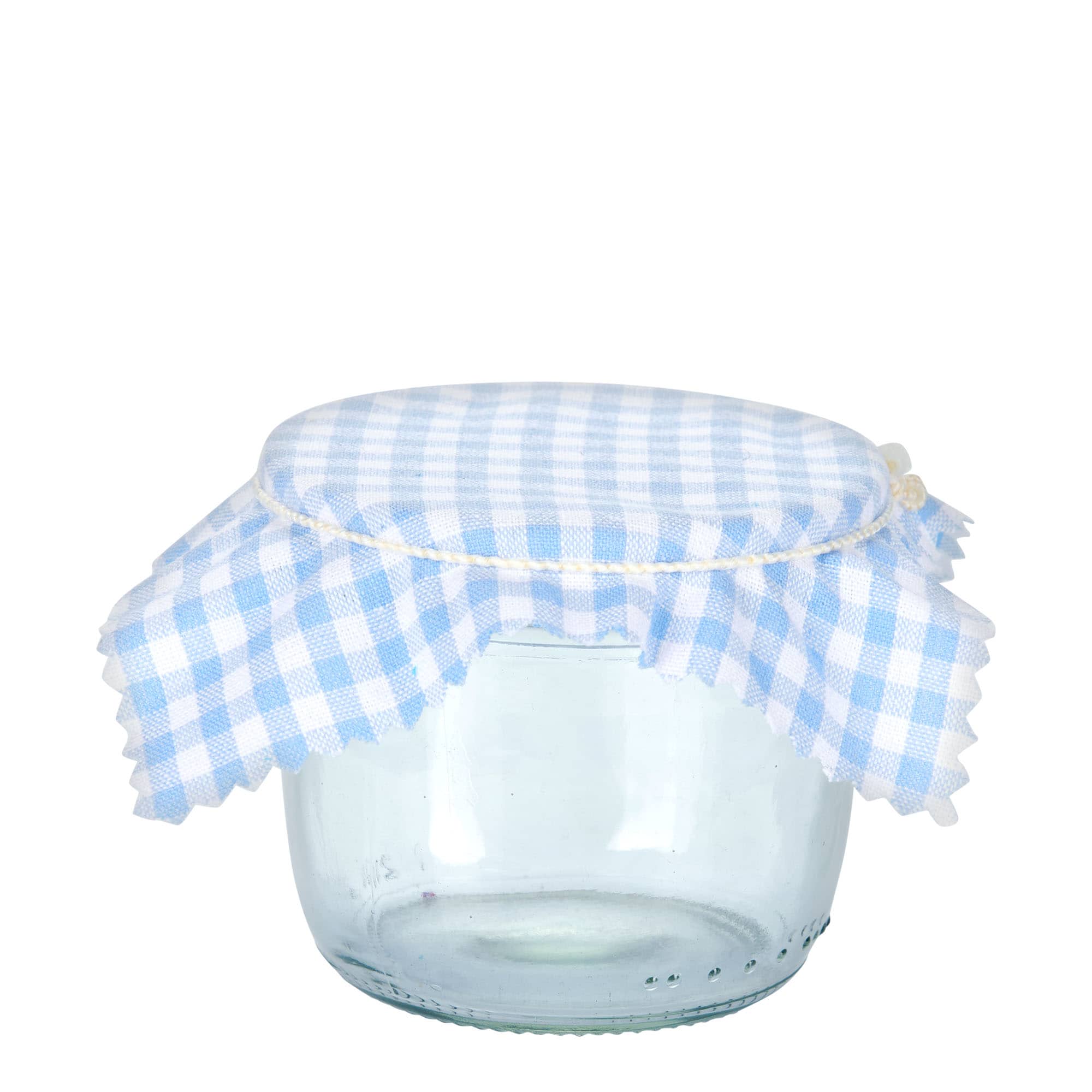 Stofdoekje geruit 12x12, vierkant, textiel, lichtblauw, opening: TO38-TO53