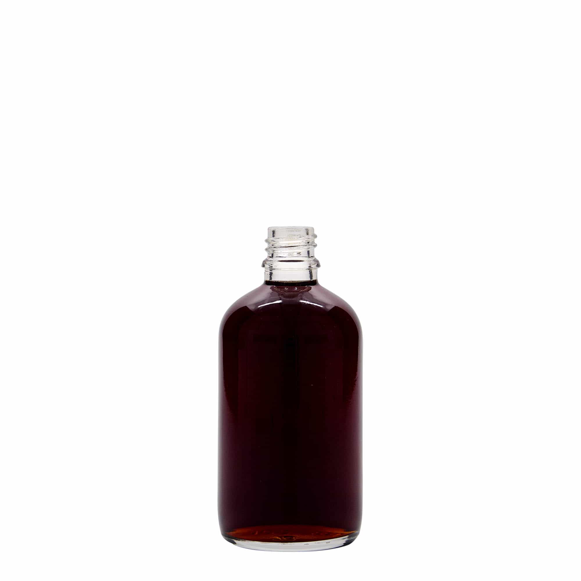 100 ml medicijnfles, glas, opening: DIN 18