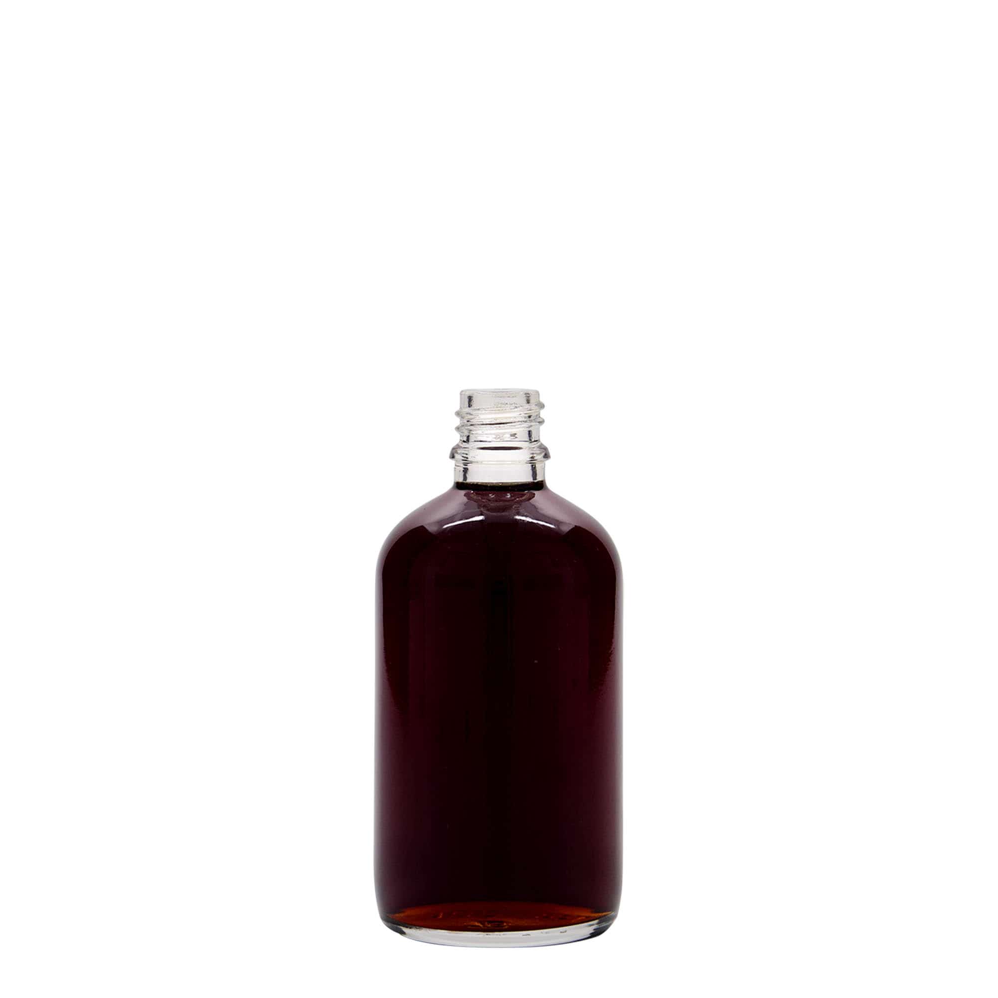 100 ml medicijnfles, glas, opening: DIN 18