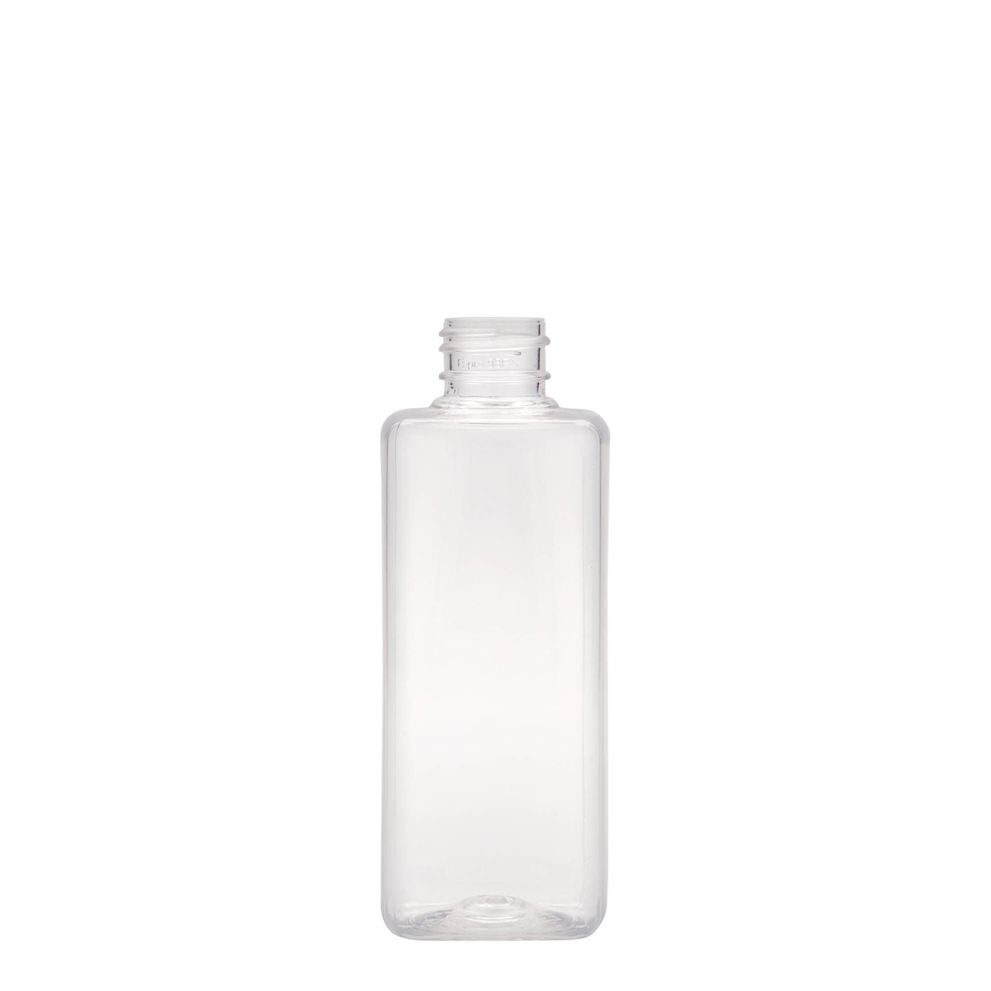 200 ml PET-fles 'Karl', vierkant, kunststof, hals: 24/410 200 ml PET-fles 'Karl', vierkant, kunststof, hals: 24/410