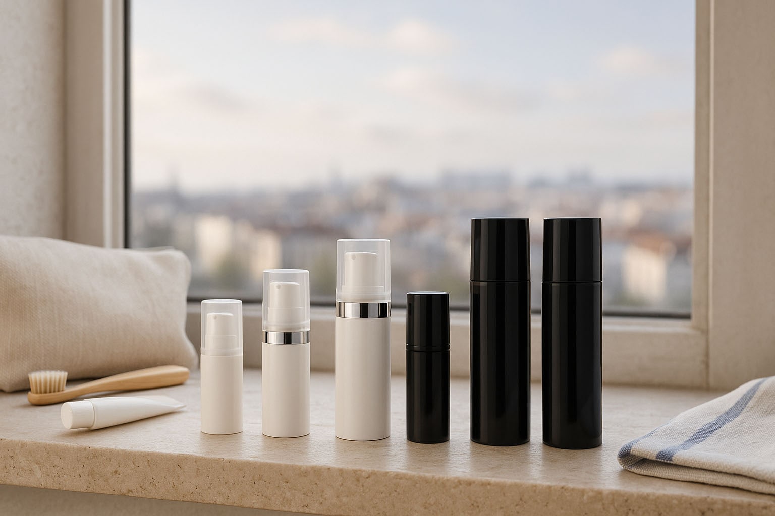 Airless Dispenser Pompkop 'Nano', PP-kunststof, wit