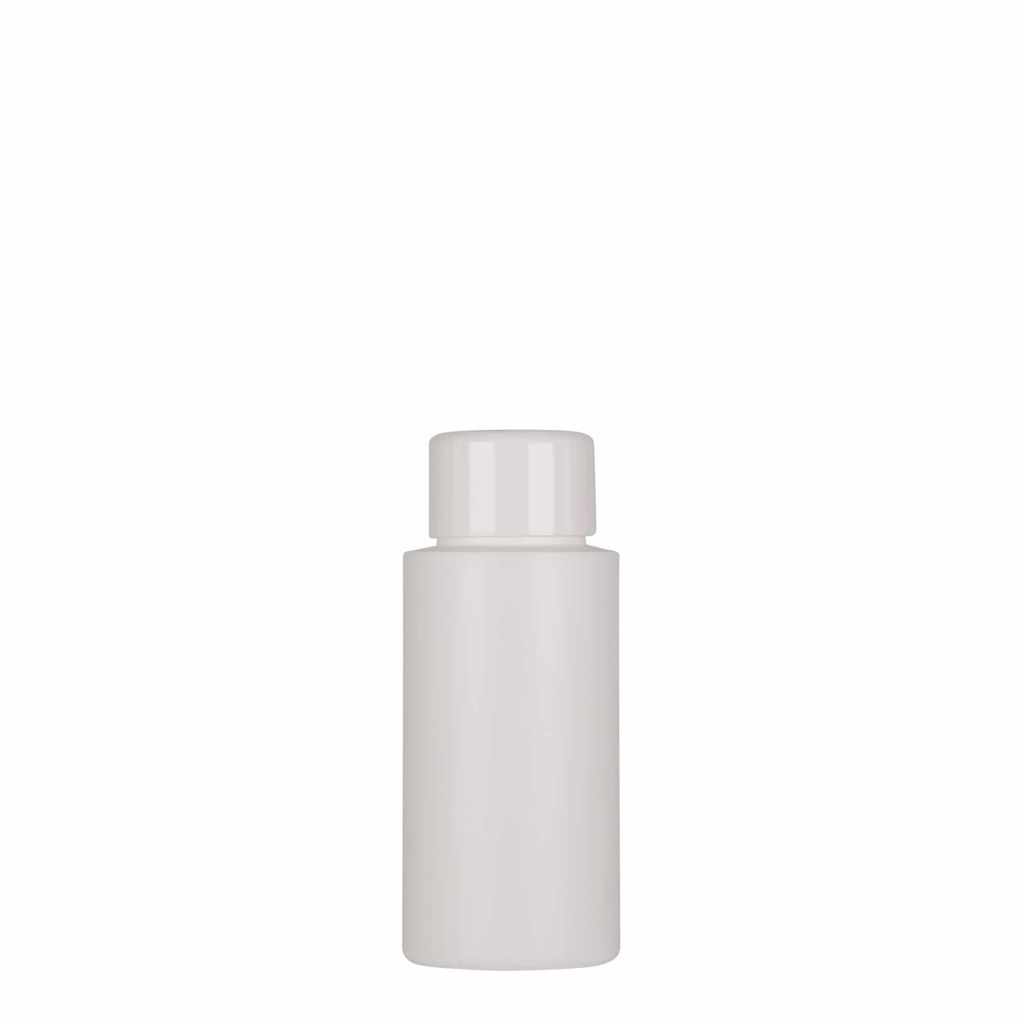Plastic fles 'Pipe', 50 ml, Green HDPE, wit, monding: GPI 24/410