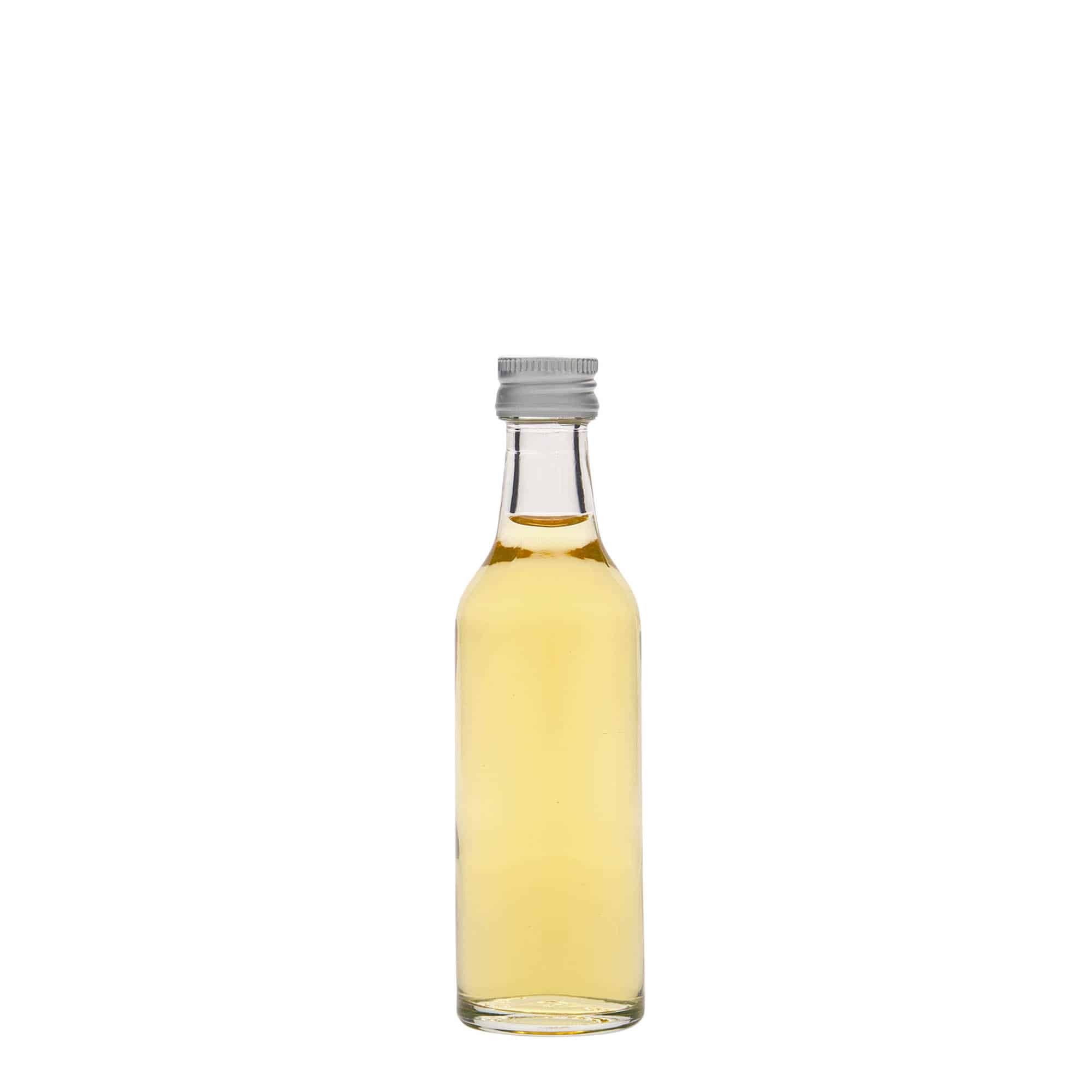 Glazen fles met rechte hals, 50 ml, monding: PP 18