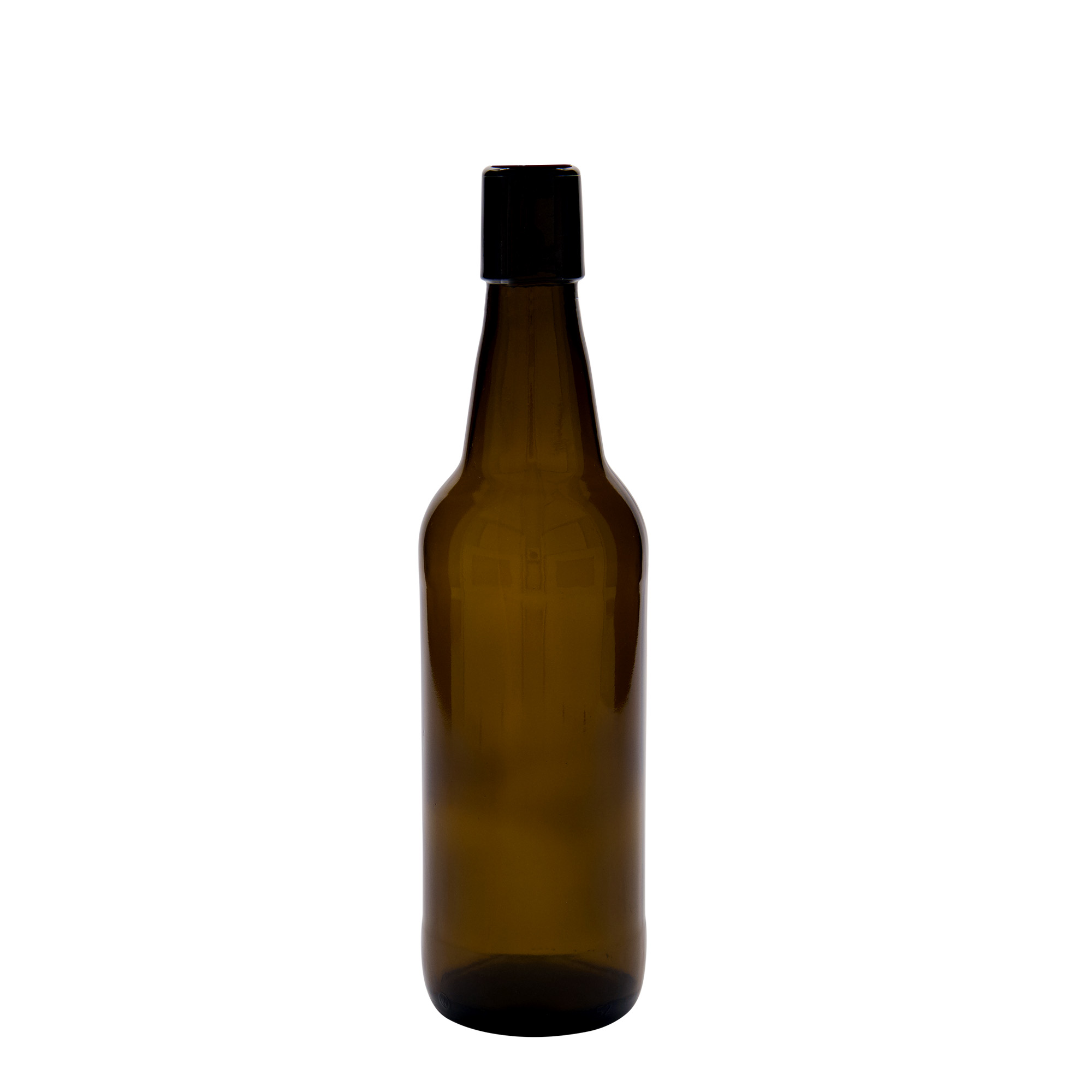 500 ml bierfles, glas, bruin, hals: beugelsluiting