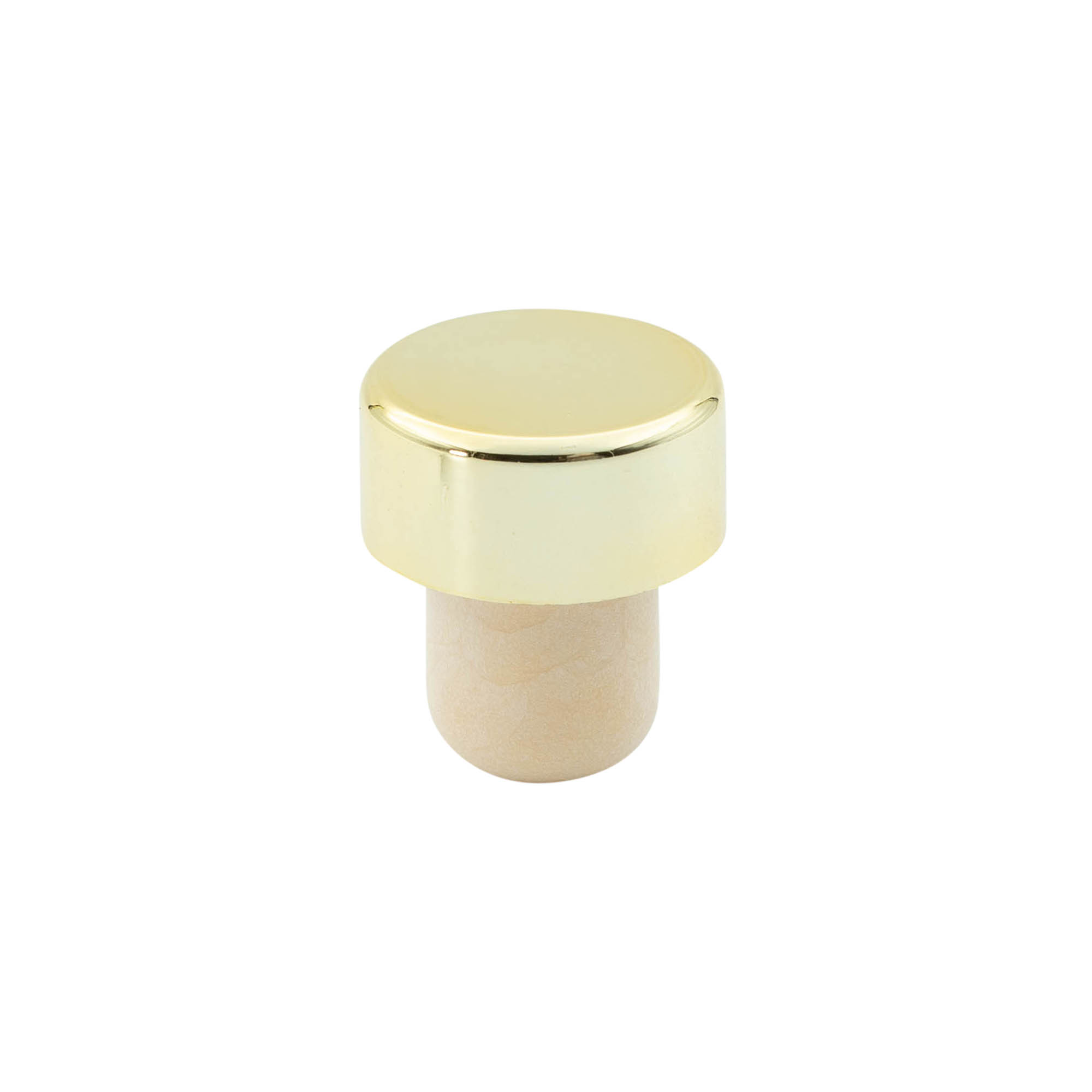 Handvatkurk 19 mm, kunststof, goud, voor monding: kurk Handvatkurk 19 mm, kunststof, goud, voor monding: kurk