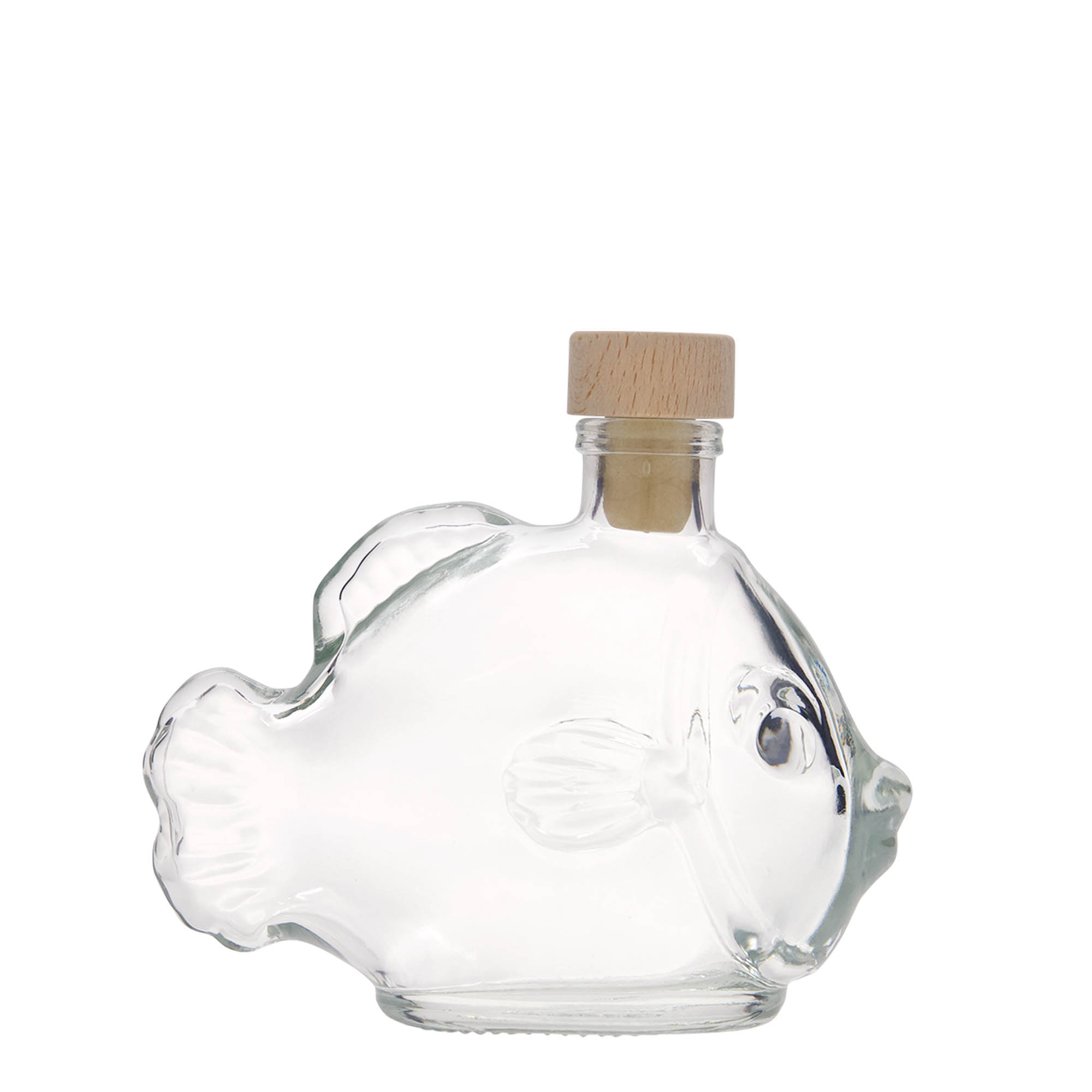 200 ml glazen fles 'Vis', opening: kurk