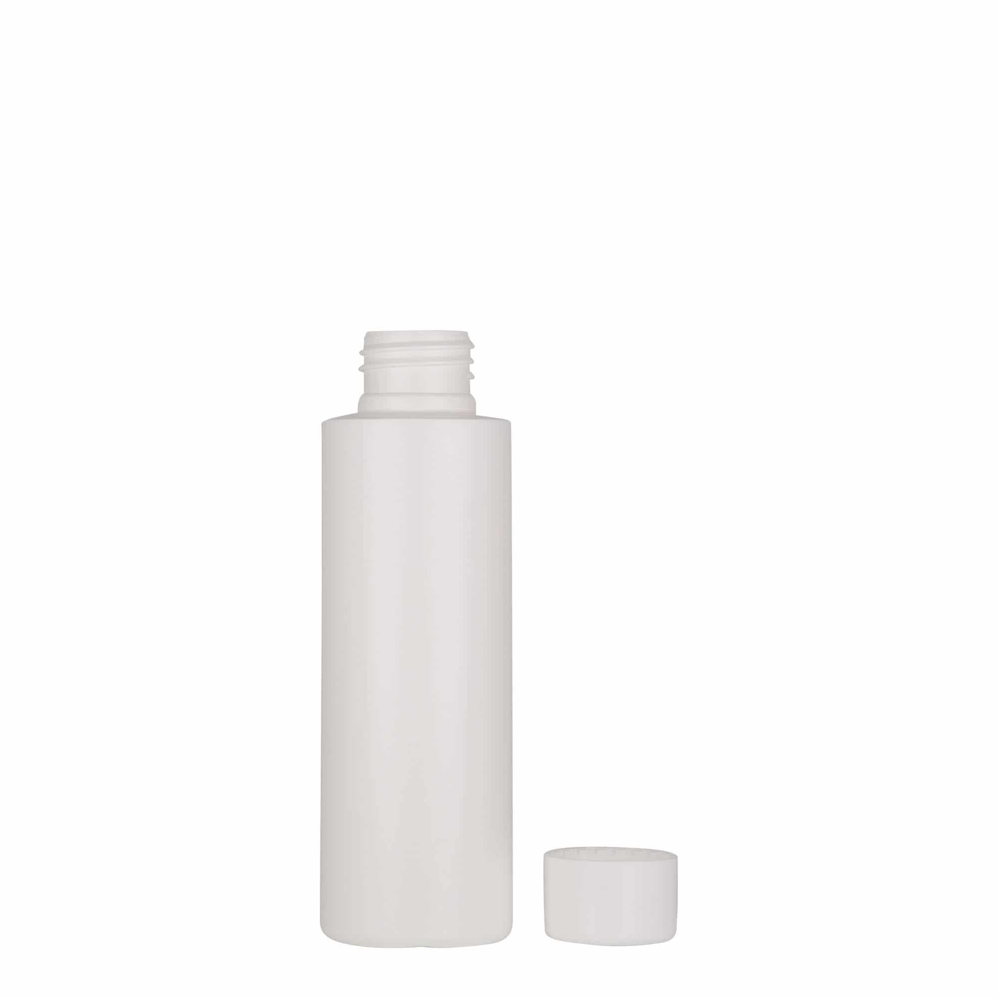 Plastic fles 'Pipe', 100 ml, Green HDPE, wit, monding: GPI 24/410