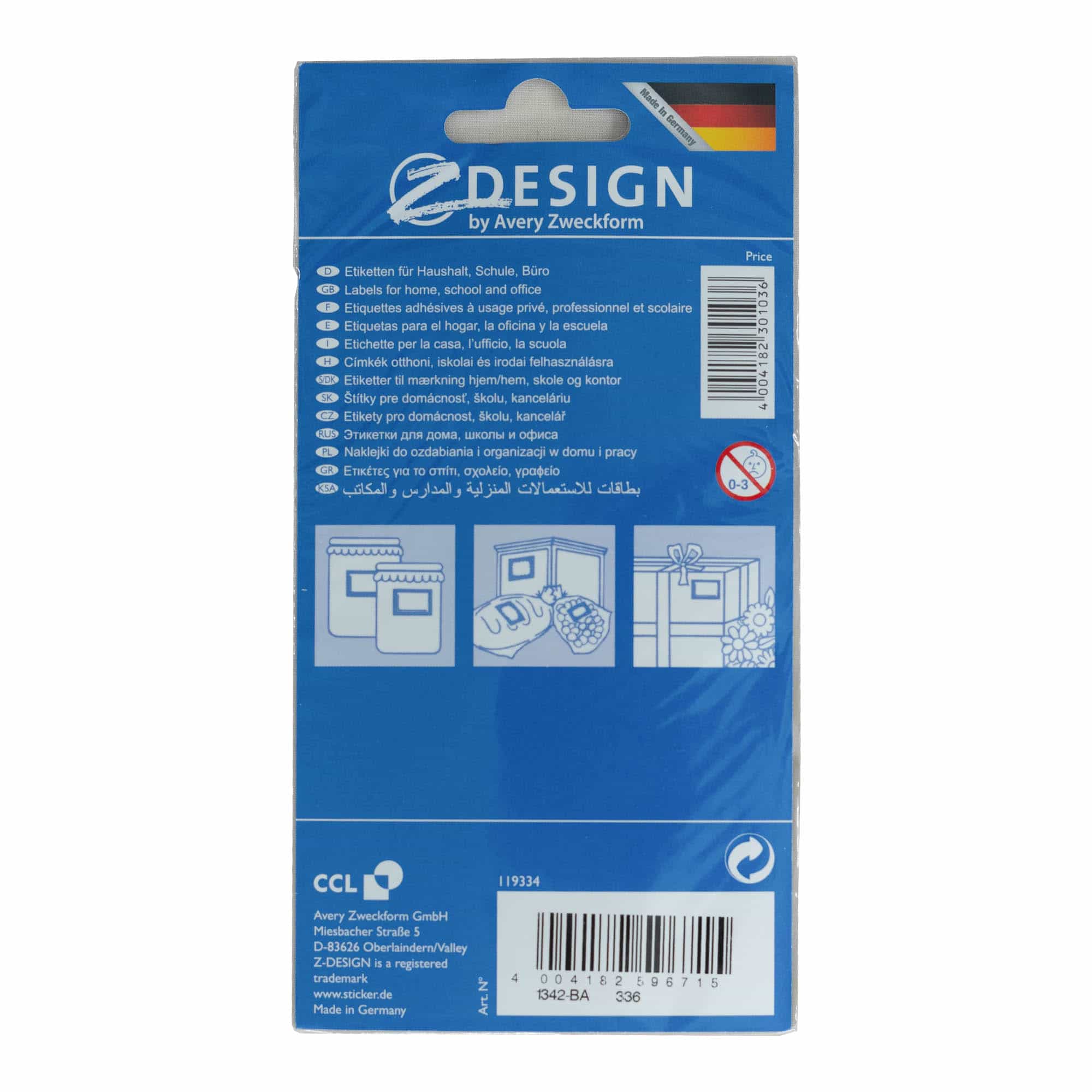 Zweckform etiketten 'Rahmen Früchte', rechthoekig, papier, meerkleurig