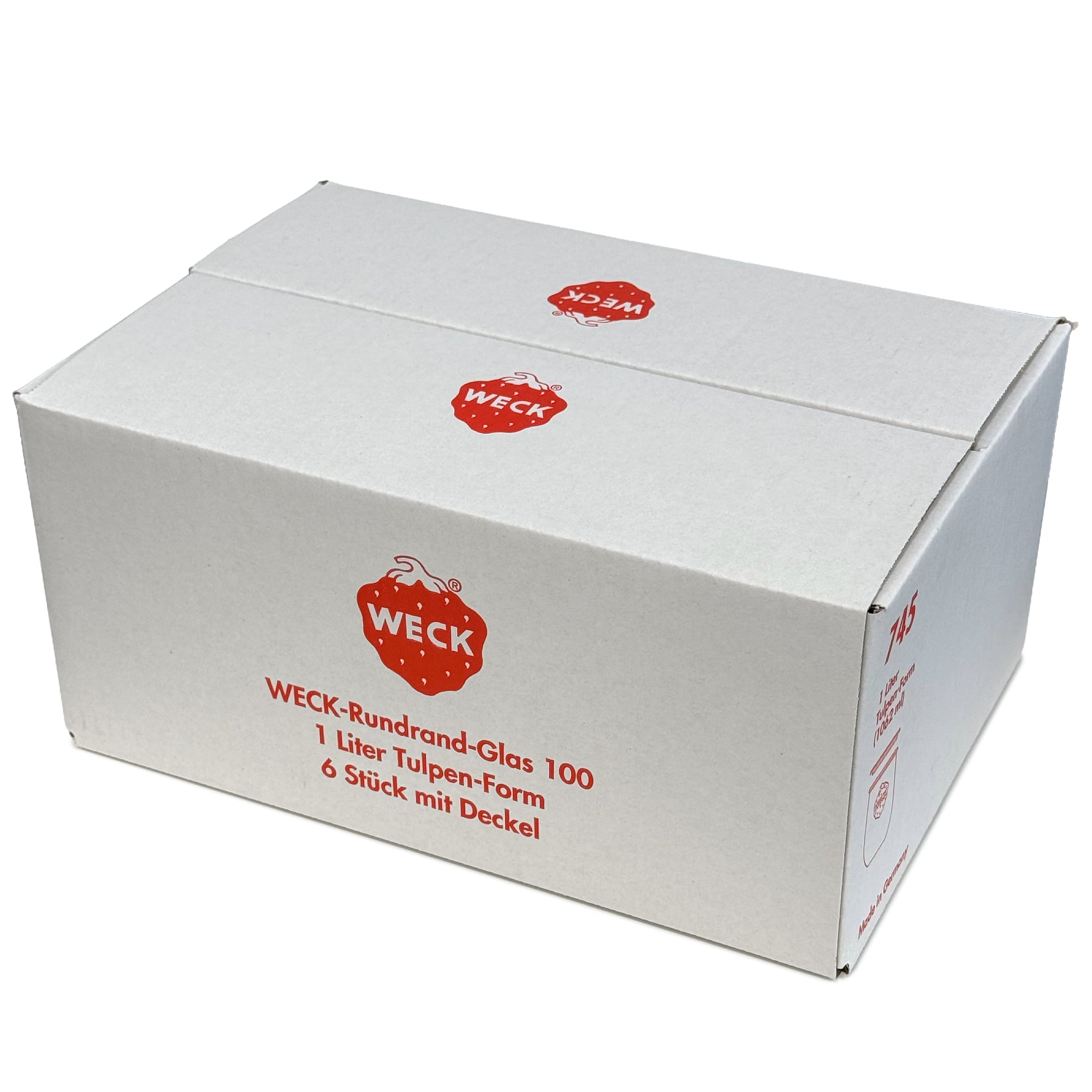 6x 1050 ml WECK-tulpenpot met glazen deksel RR 100