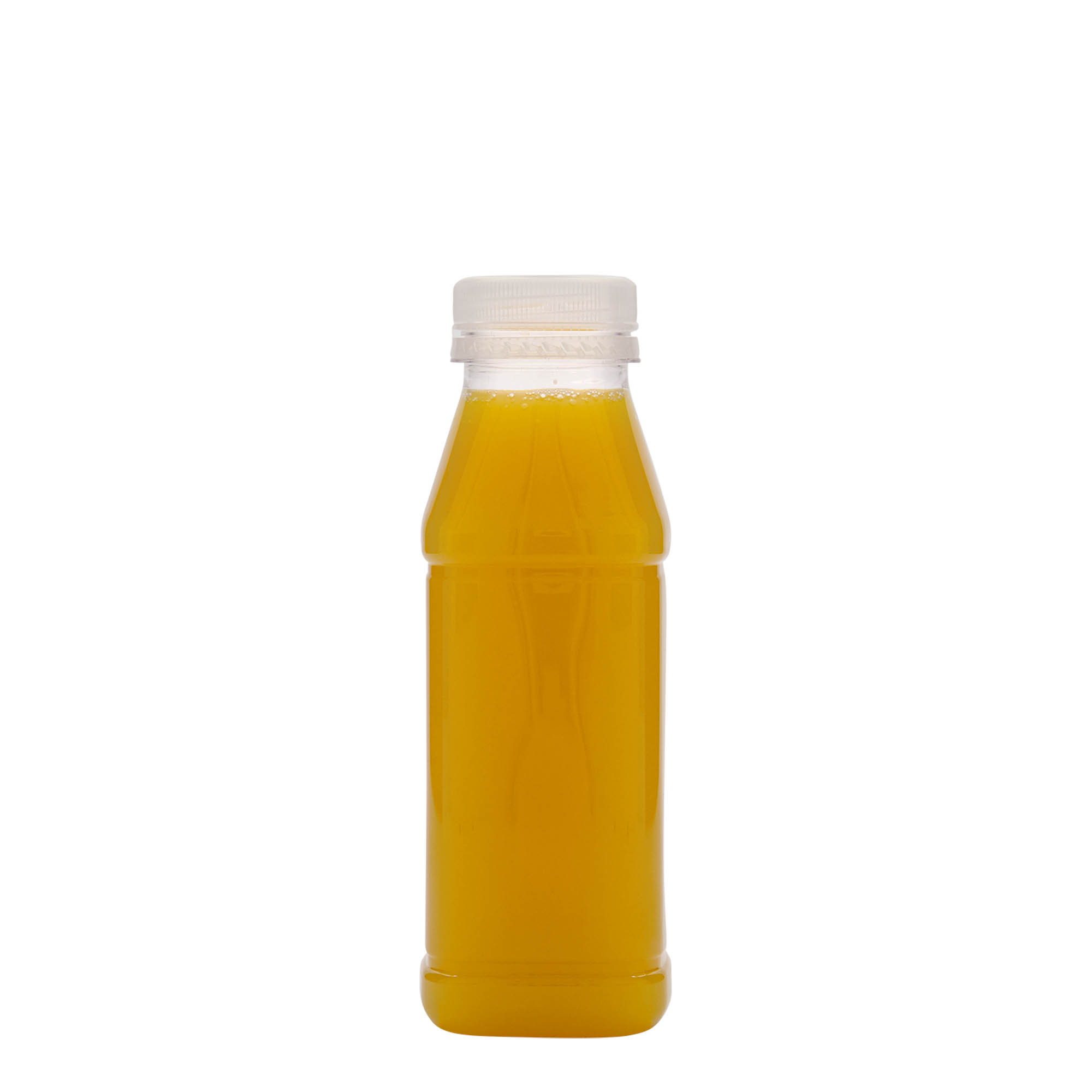 330 ml PET-fles 'Milk and Juice Carré', vierkant, kunststof, hals: 38 mm