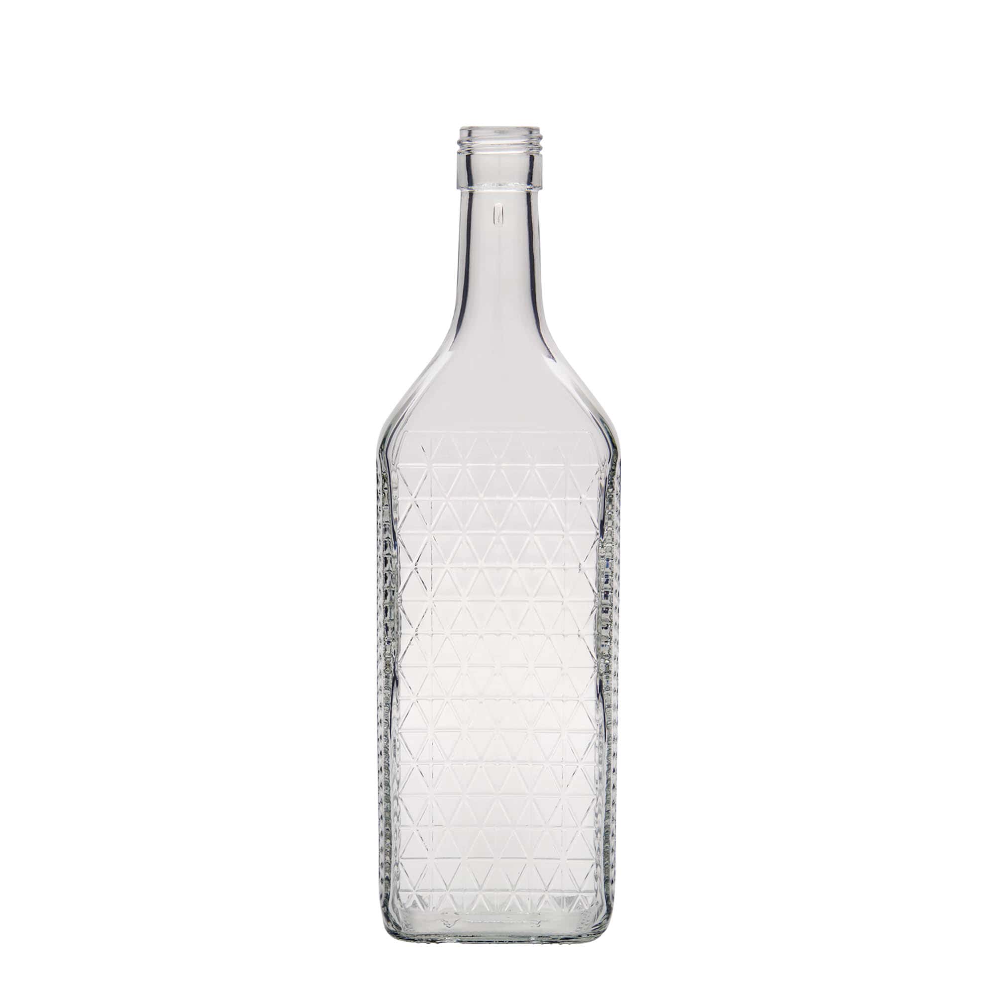 700 ml glazen fles 'Caruso', rechthoekig, monding: PP 31,5