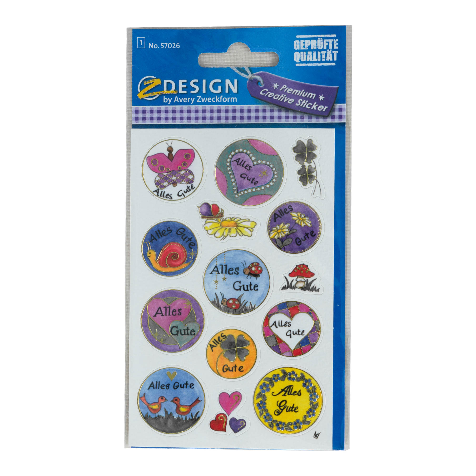 Zweckform Sticker 'Alles Gute', meerkleurig Zweckform Sticker 'Alles Gute', meerkleurig