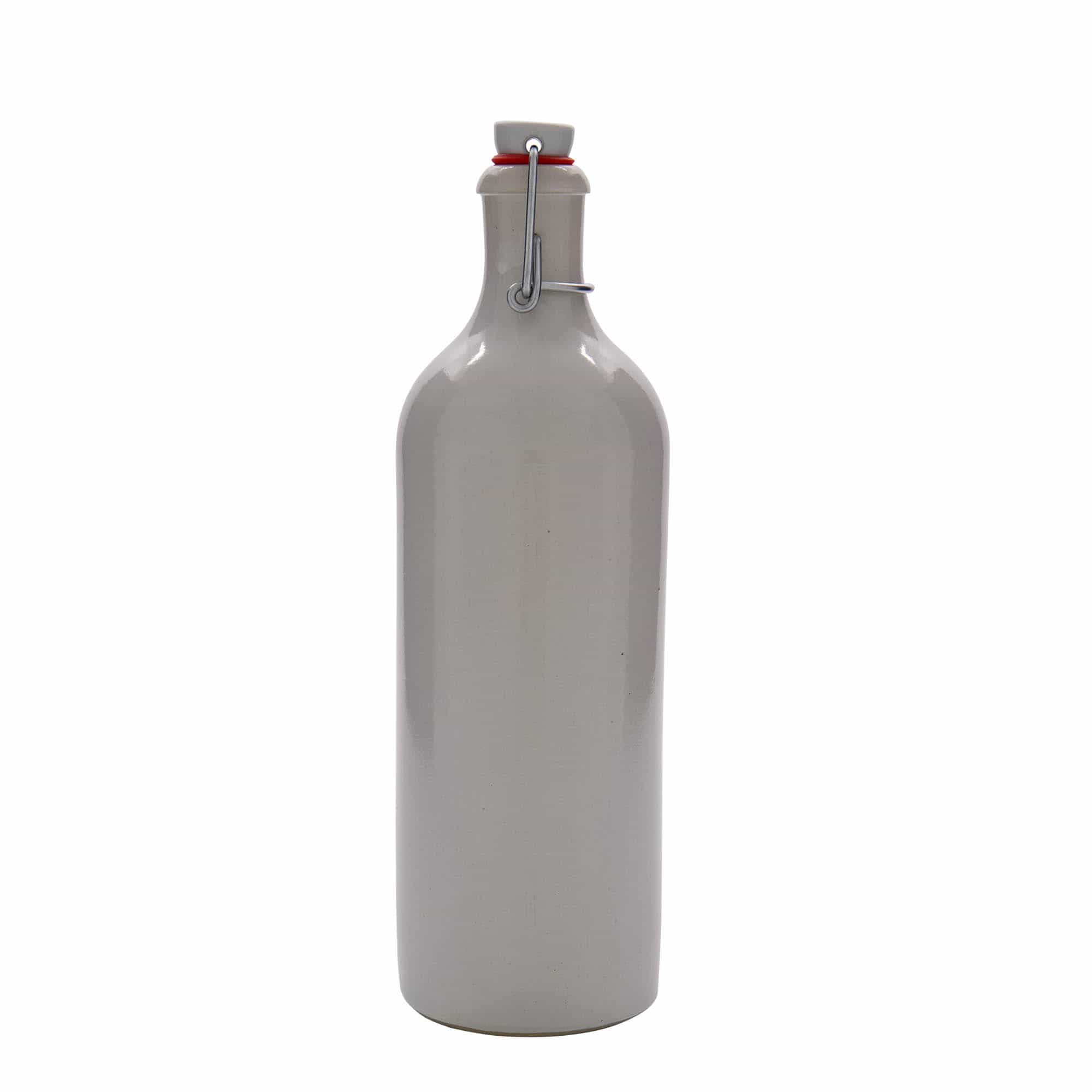 750 ml tonkruik, steengoed, wit, monding: beugelverschluss