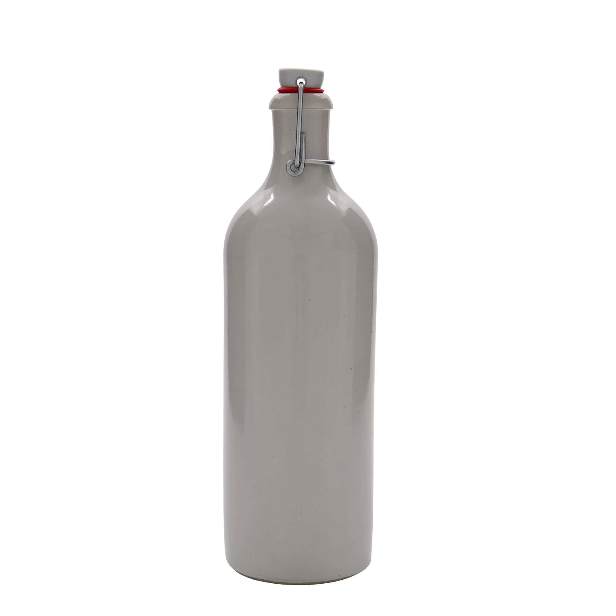 750 ml tonkruik, steengoed, wit, monding: beugelverschluss