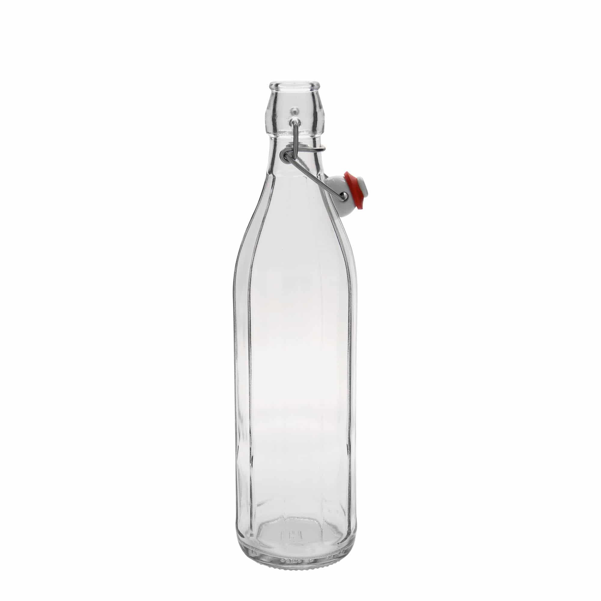 750 ml glazen fles 'Bravo', tienkantig, hals: beugelverschluss