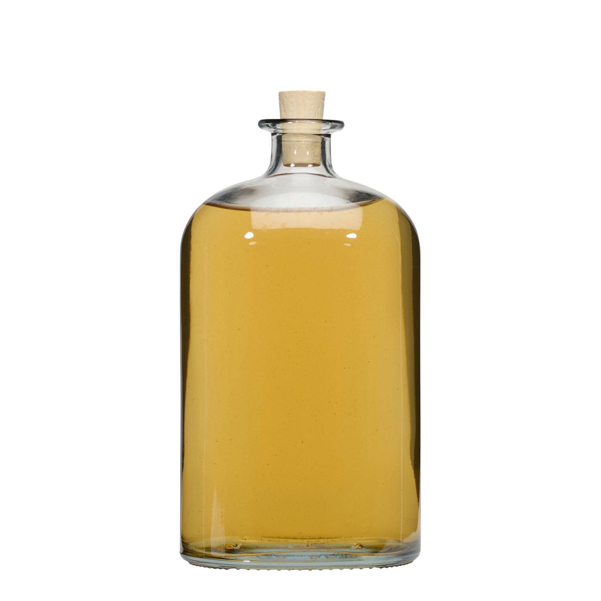 1.000 ml glazen fles 'Dundee', ovaal, opening: kurk 1.000 ml glazen fles 'Dundee', ovaal, opening: kurk